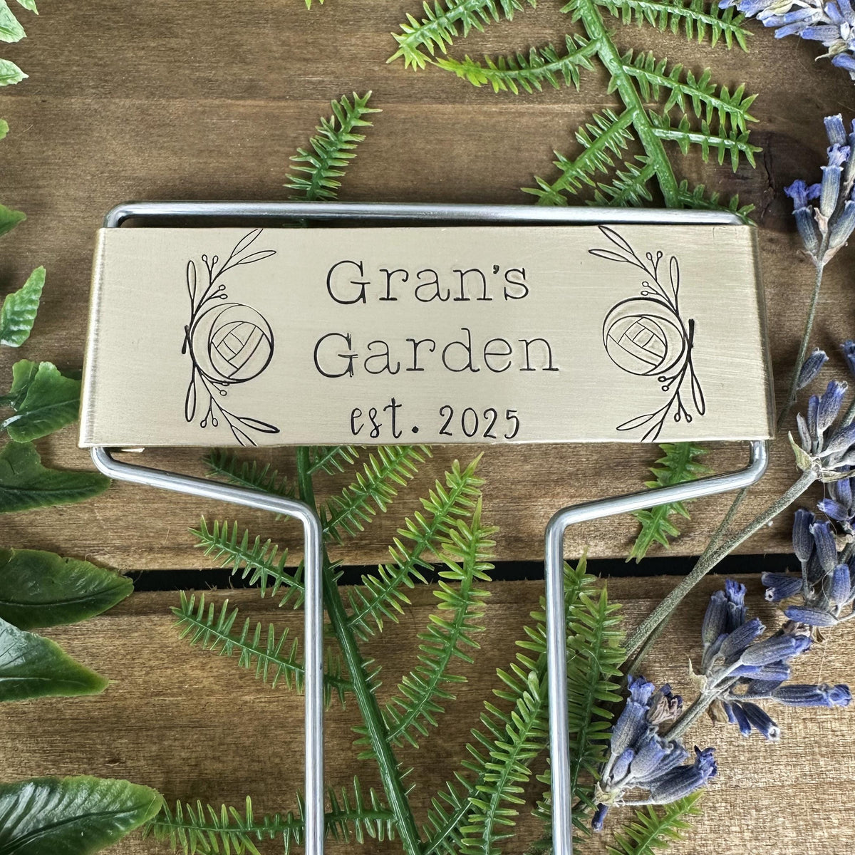 Hand Stamped Brass Garden Tag: Herb & Vegetable Marker