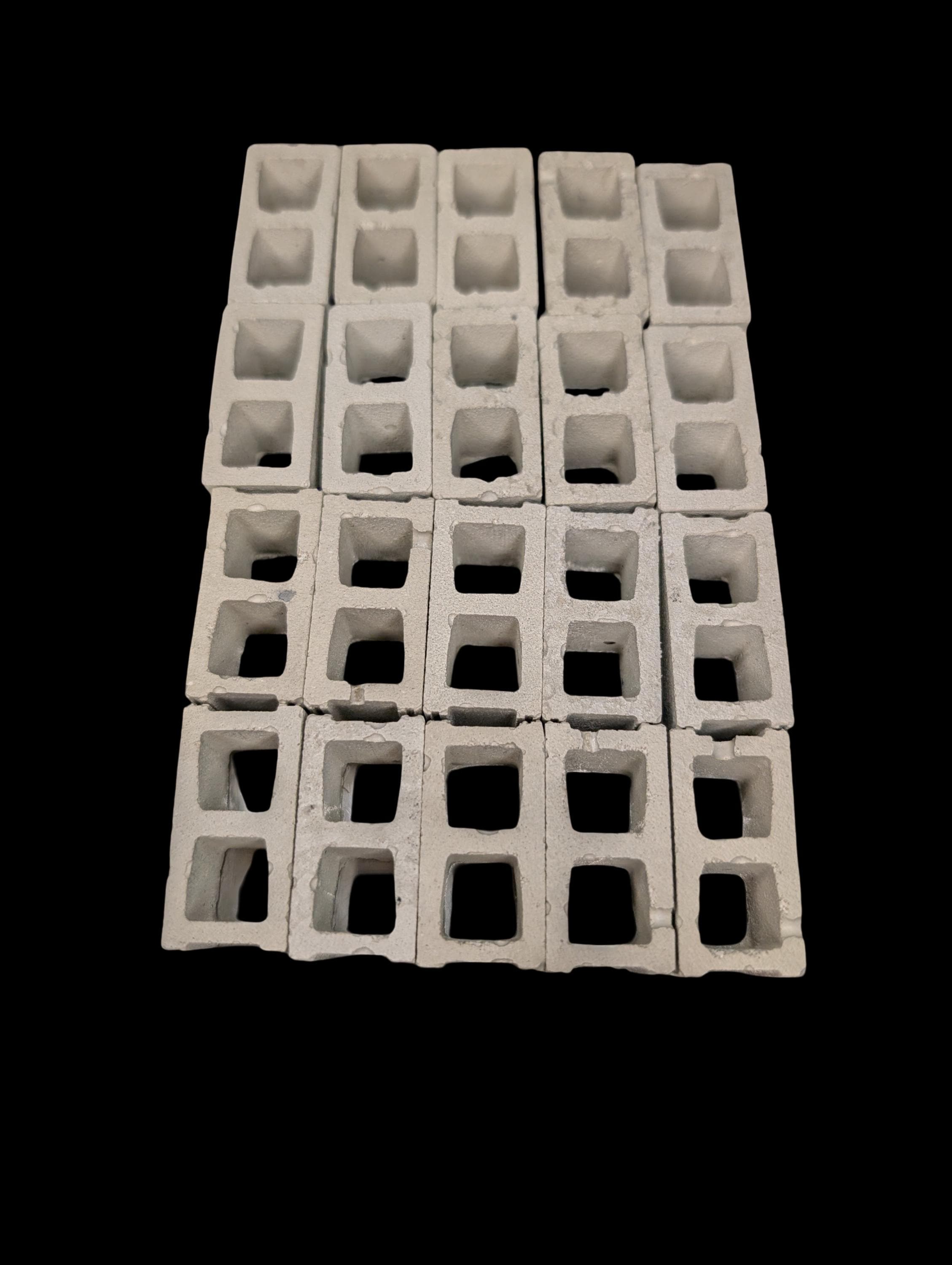 Mini Concrete Cinder Blocks | 1:12 Scale Realistic Tiny Bricks | Dollhouse Miniatures | Set of 2 Designs | Modern Industrial Decor