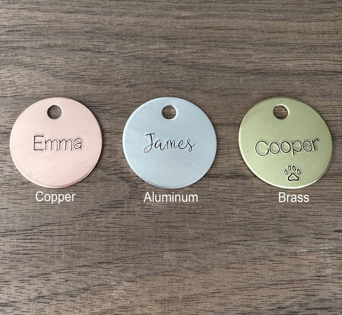 Personalized Stocking Tag: Custom Hand Stamped Brass or Copper Name Tag