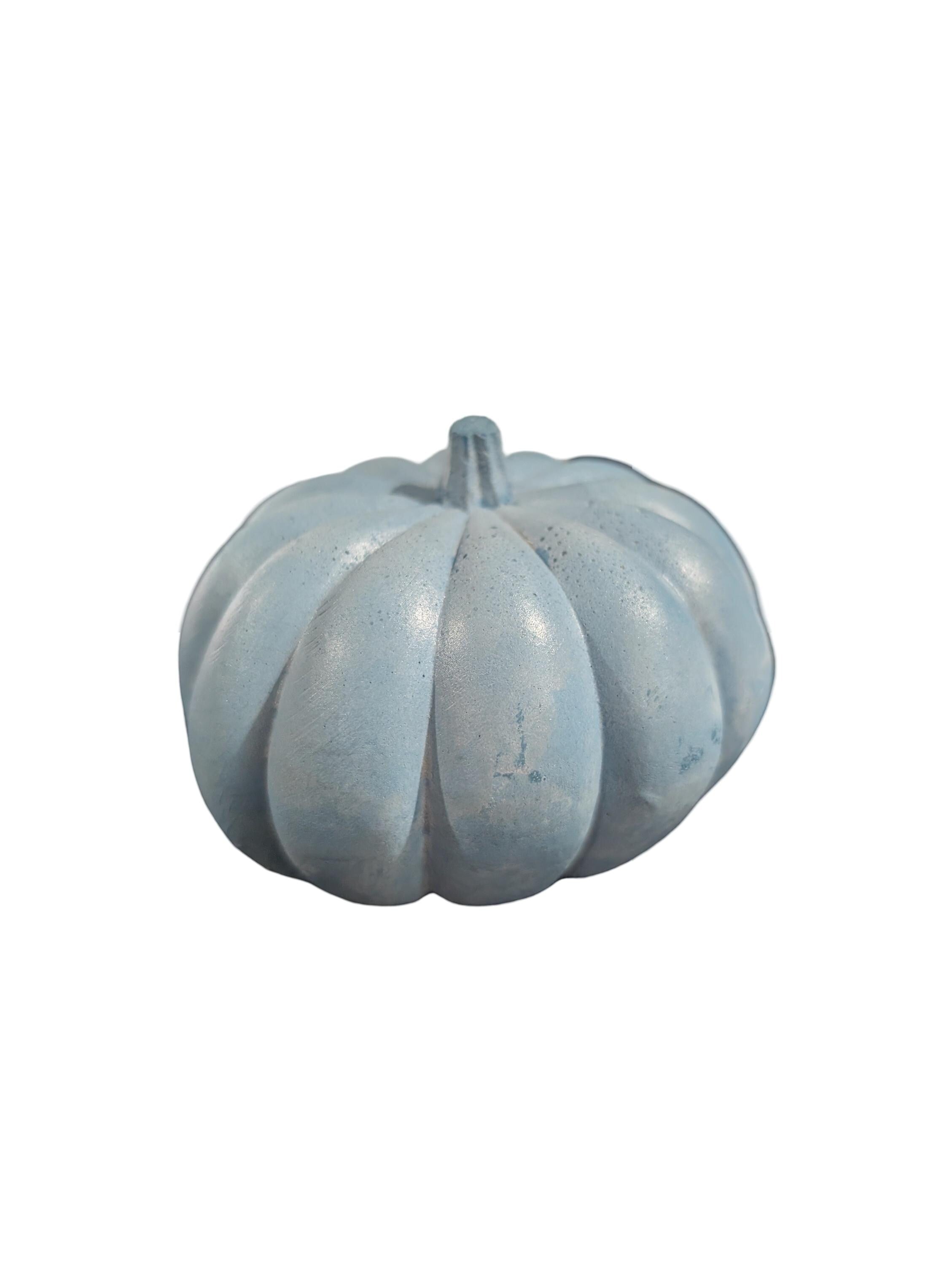 Concrete Pumpkin Decor | Modern Fall Home Decor | Minimalist Thanksgiving Centerpiece | Industrial Autumn Shelf Styling | Orange Pumpkin