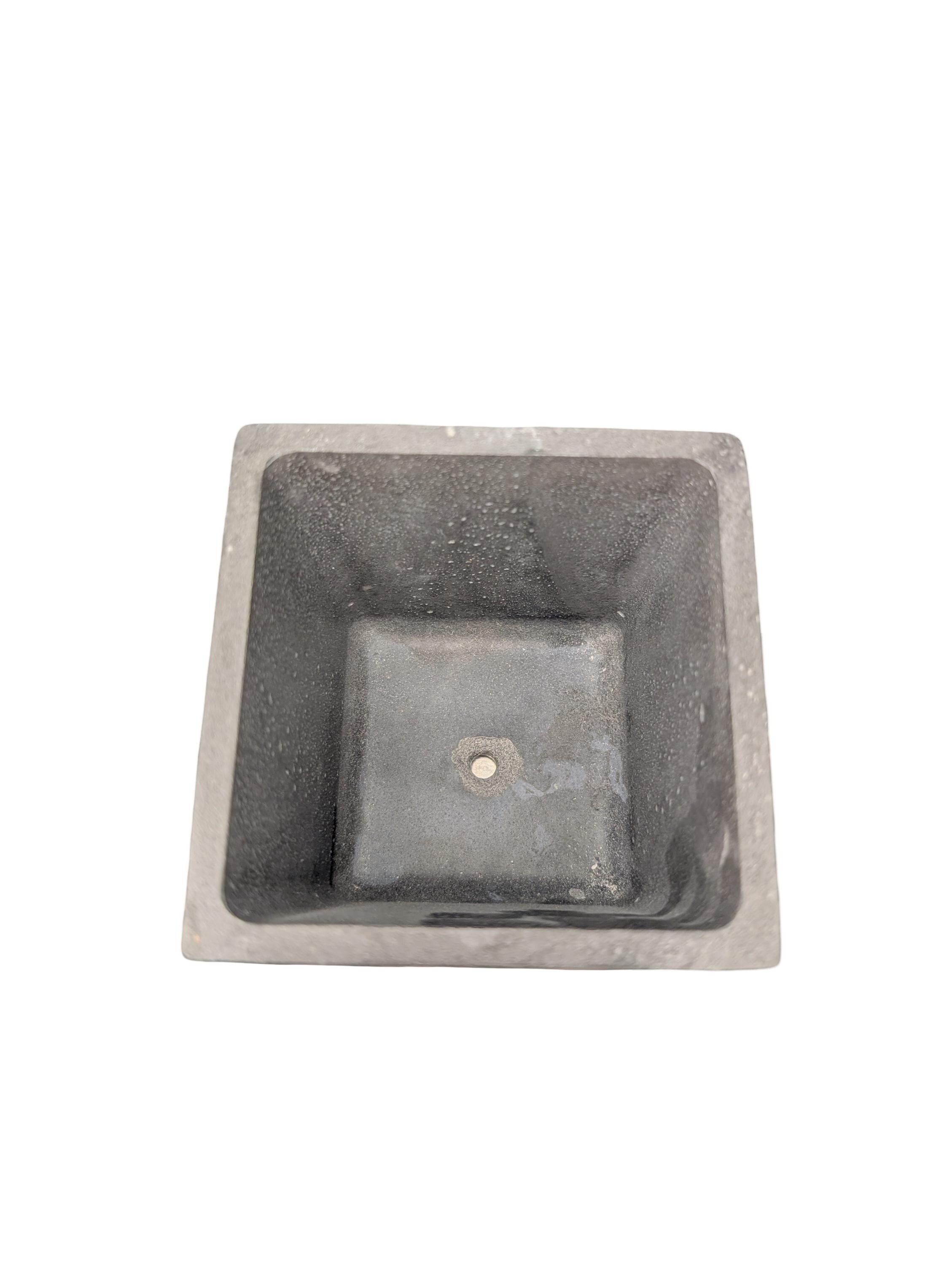 Square Concrete Planter with Drain Hole – 3.9”– Marble, Natural Concrete, or Gray – Indoor Outdoor Succulent or Cactus Planter