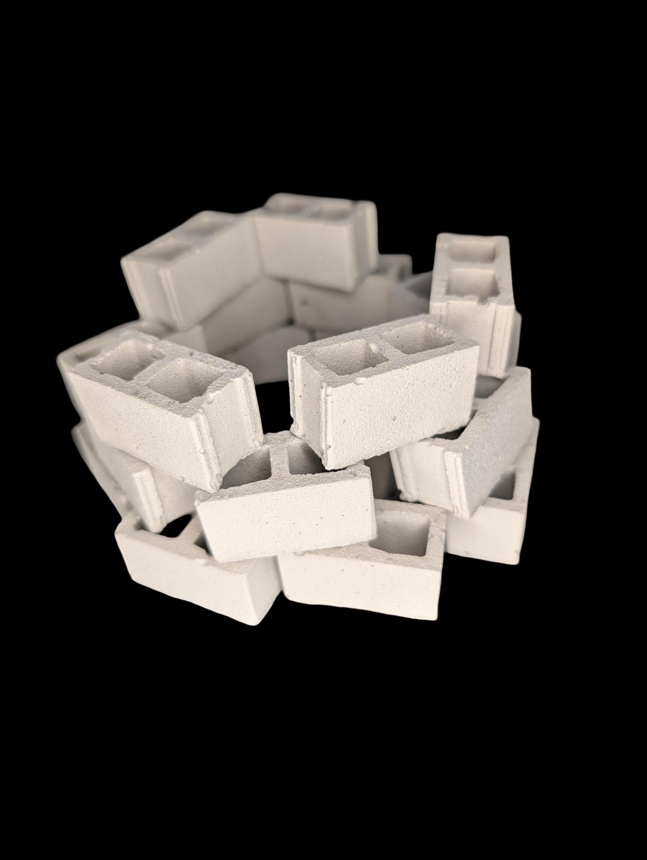 Mini Concrete Cinder Blocks | 1:12 Scale Realistic Tiny Bricks | Dollhouse Miniatures | Set of 2 Designs | Modern Industrial Decor