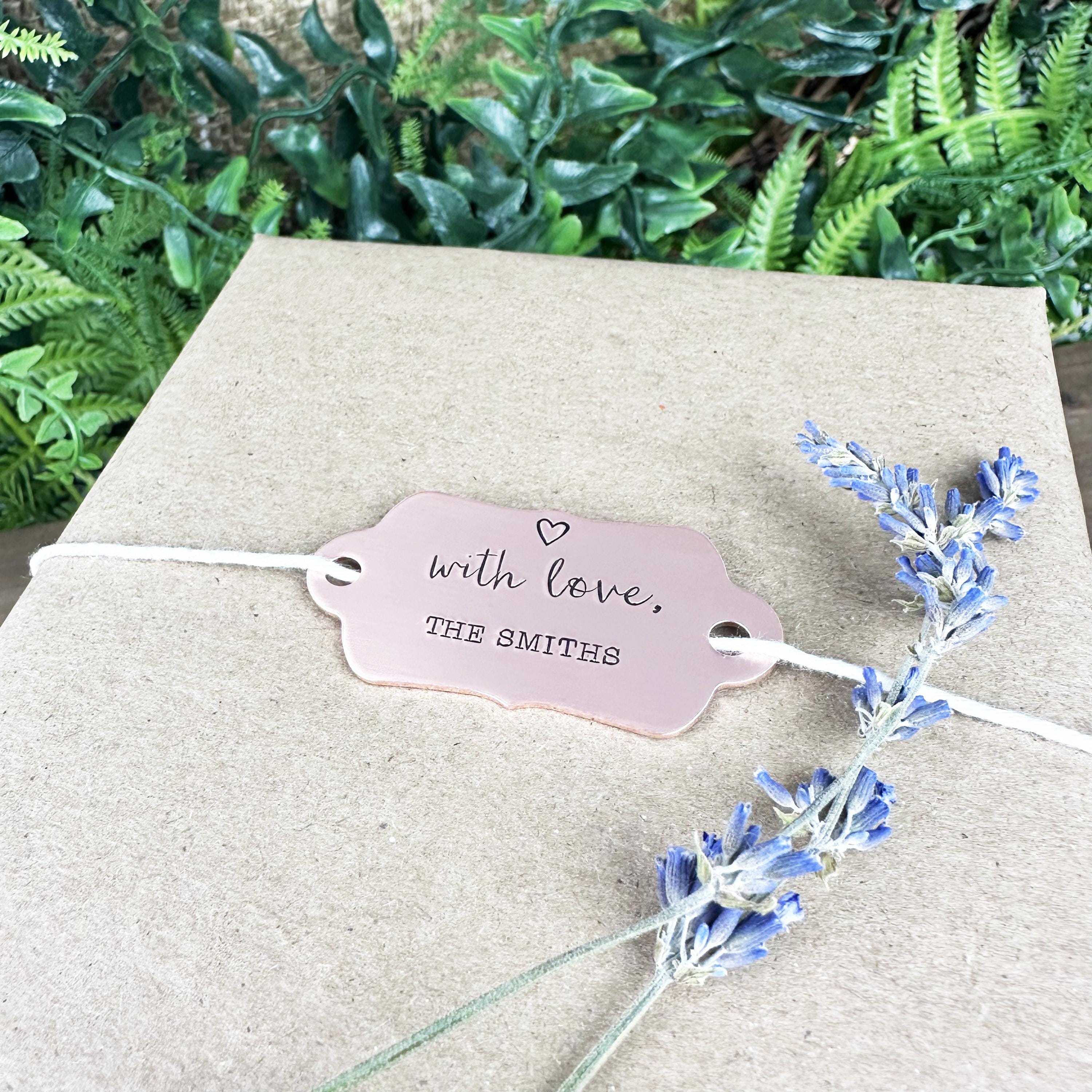 Hand Stamped Brass or Copper Gift Tag: Personalized Wedding Favor