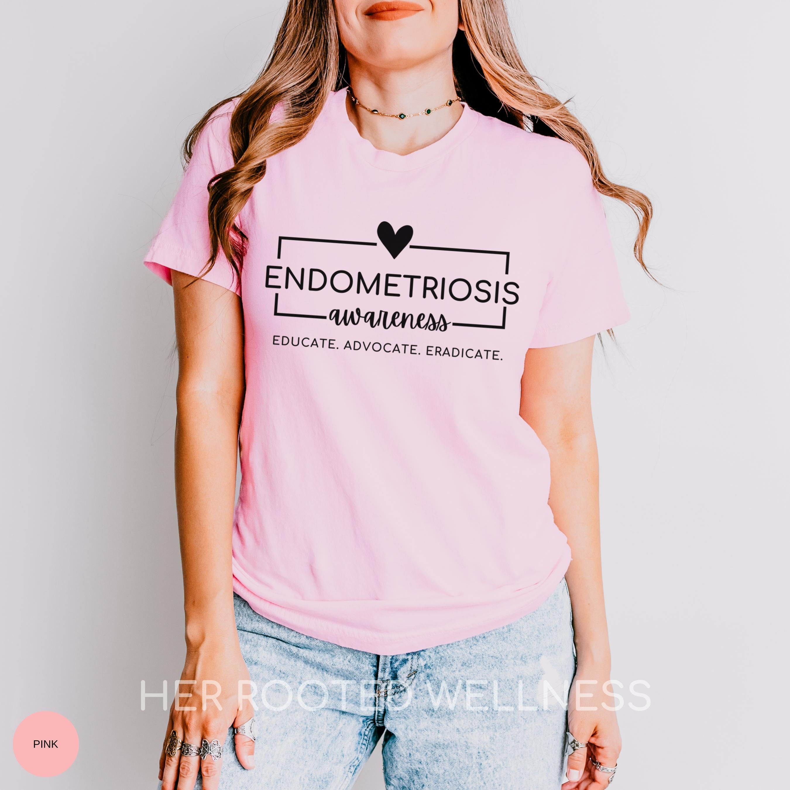 Endometriosis Awareness Shirt | Yellow Endo Tshirt | Educate Advocate Eradicate Tee | Supportive Gift Idea | Endo Excision Care Package