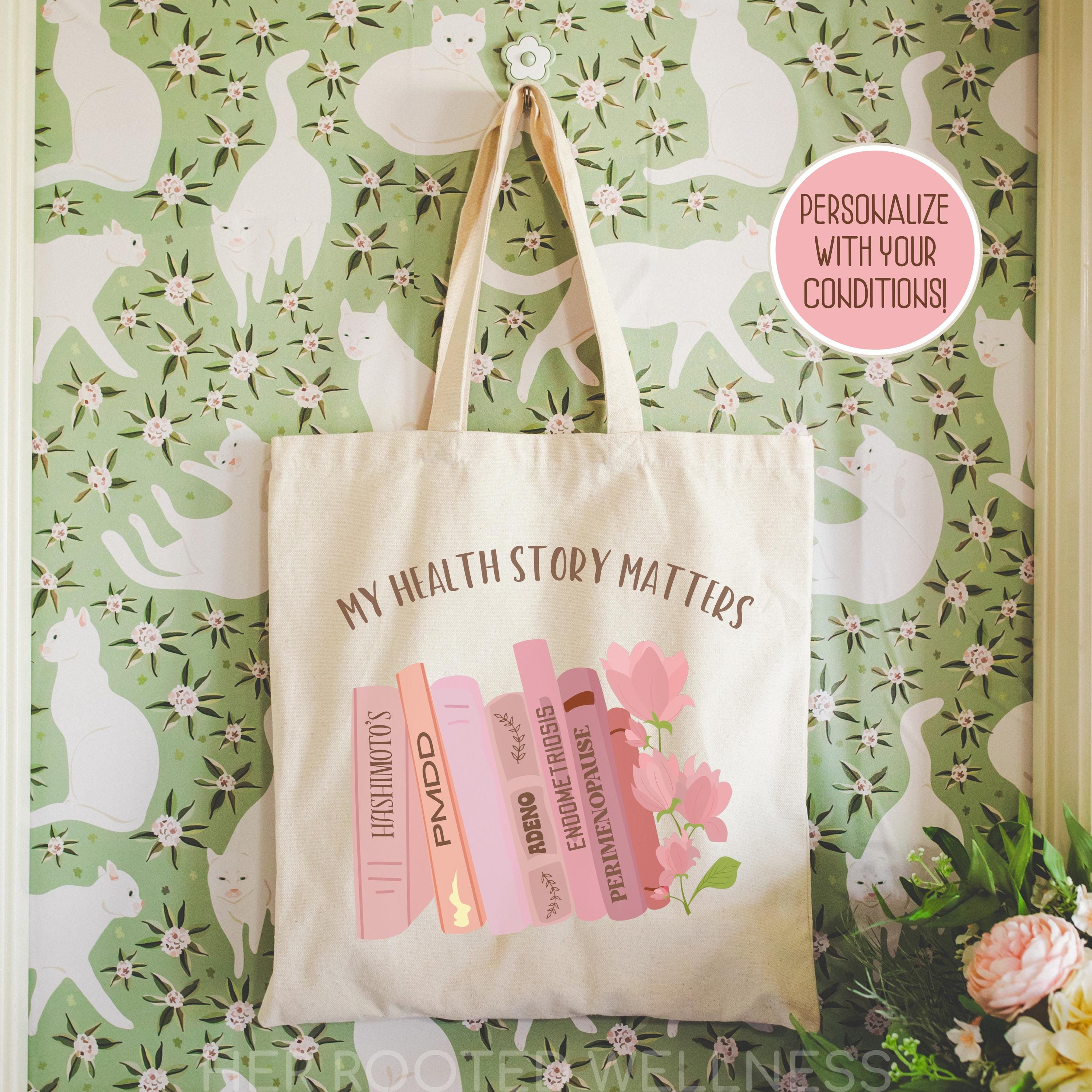 Custom Chronic Illness Tote | Personalized New Diagnosis Bag | Invisible Illness Bookish Support Gift | Hidden Disability Spoonie Canvas Bag