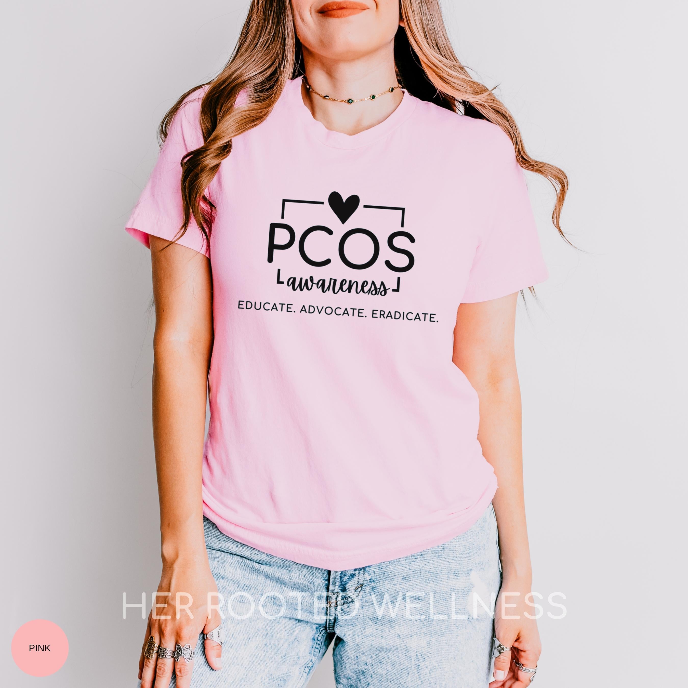 PCOS Awareness Shirt | Polycystic Ovary Syndrome T-Shirt | Teal Support | OBGYN Women&