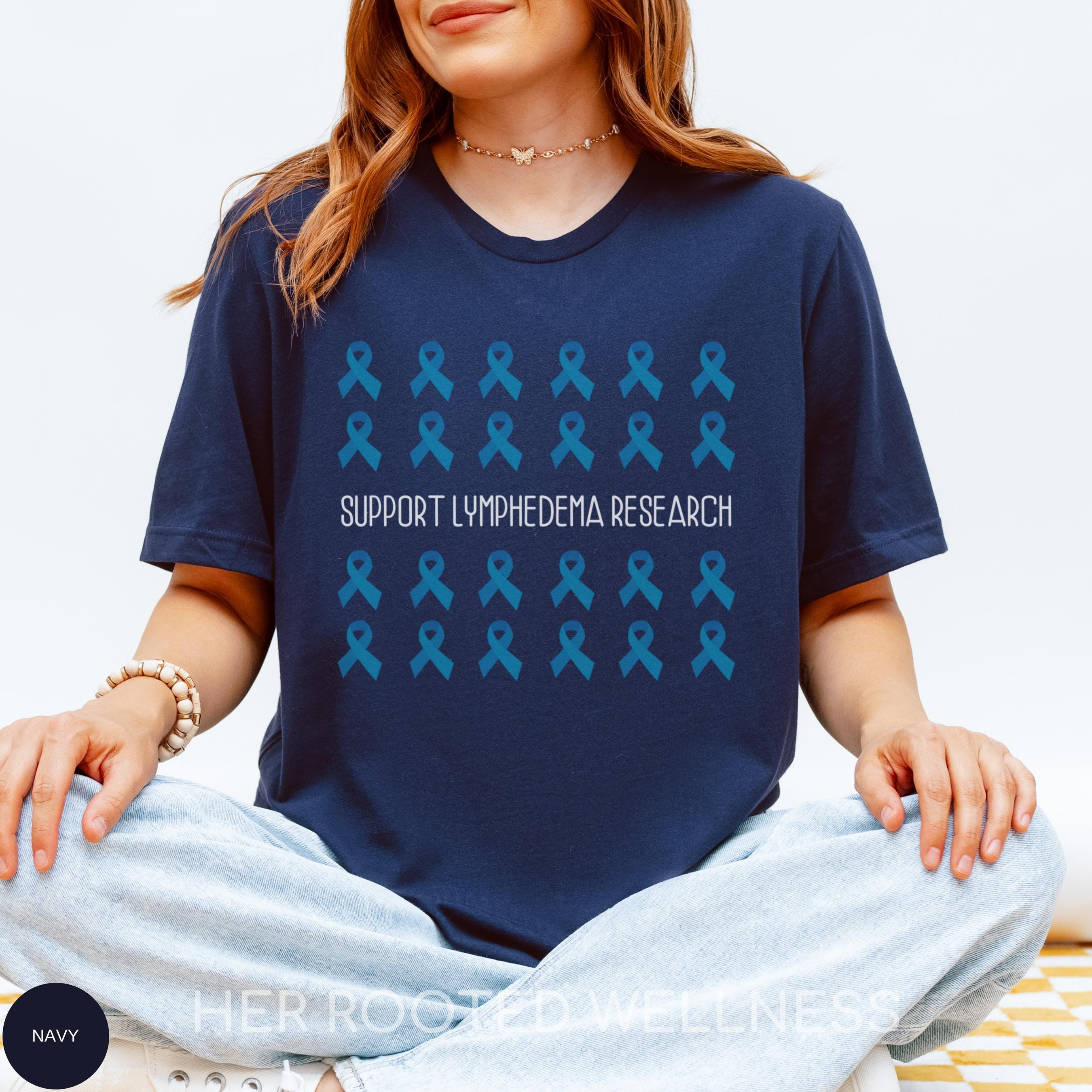 Blue Ribbon Lymphedema Shirt | Lymph Disorder Research Support Tee | Lymphie Tee | CLT Gift | Gift for Lymphatic Therapist Chronic Illness