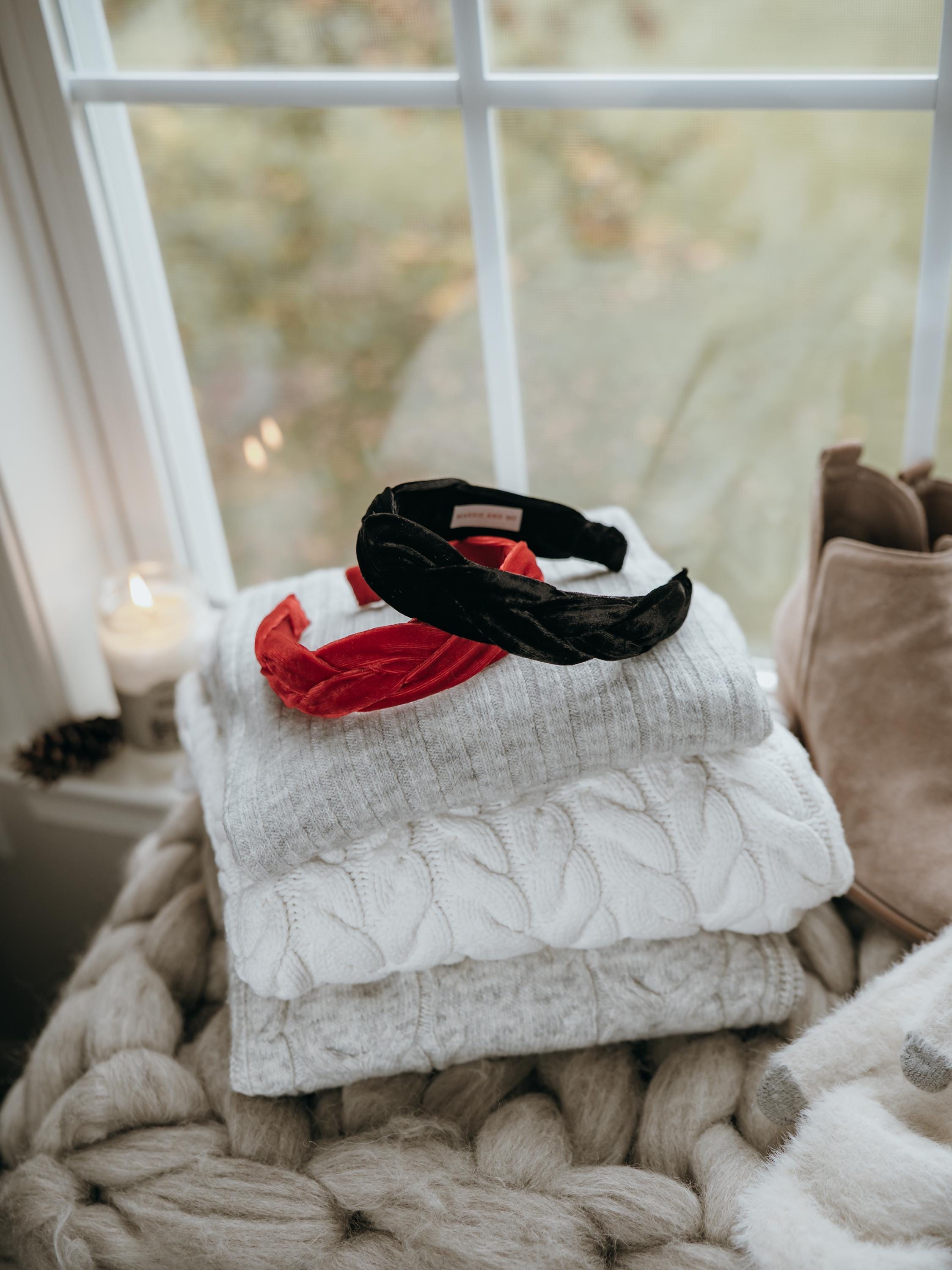 Black Velvet Braided Headband: Comfortable Holiday Hair Accessory for Women and Girls