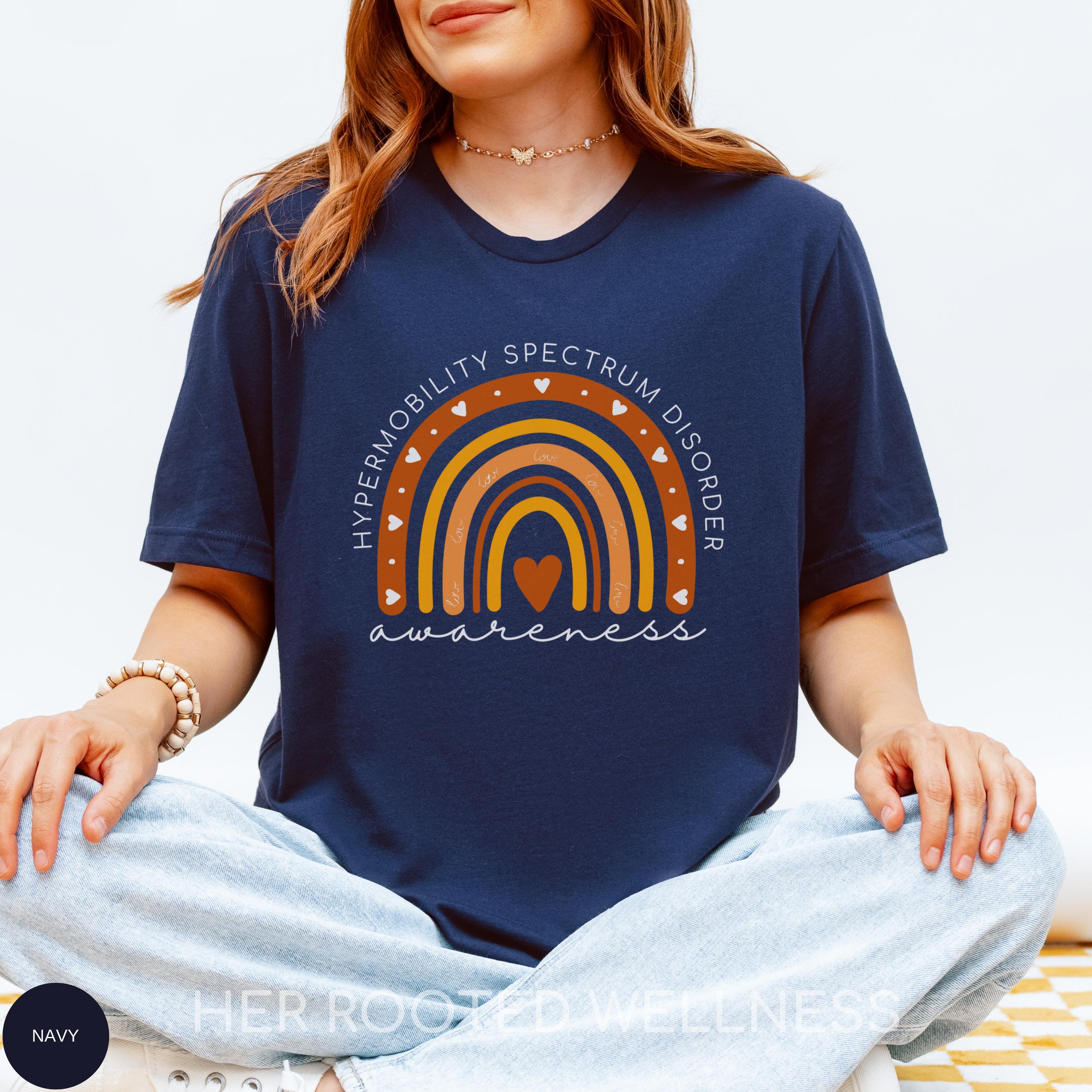 HSD Orange Rainbow Awareness Shirt | Hypermobility Spectrum Disorder T-Shirt | PT OT Gift | Rare Invisible Illness | Hypermobile Birthday