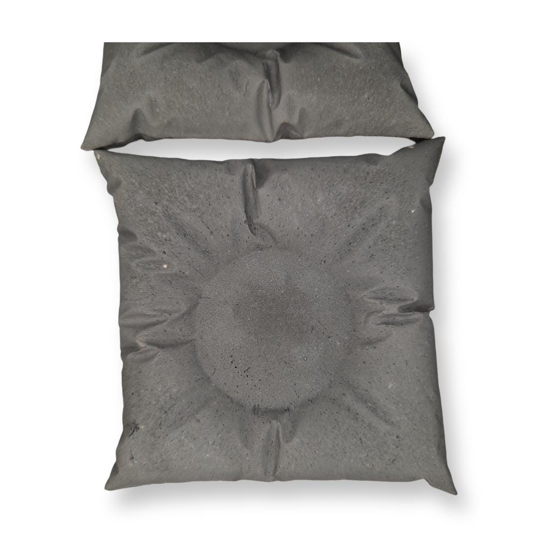 Concrete Pillow Tealight Candle Holders – Set of 2 | Minimalist Home Decor | Handmade Modern Concrete Tea Light Set in Natural or Gray