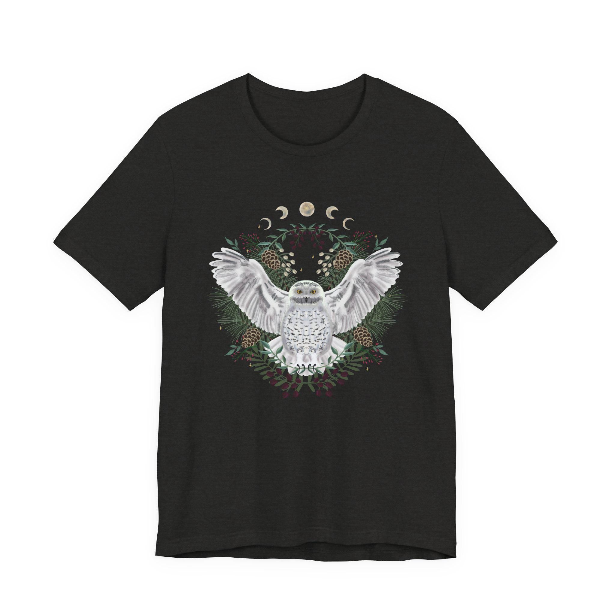 Mystical Owl Graphic Tee | Moon Phases Unisex Shirt