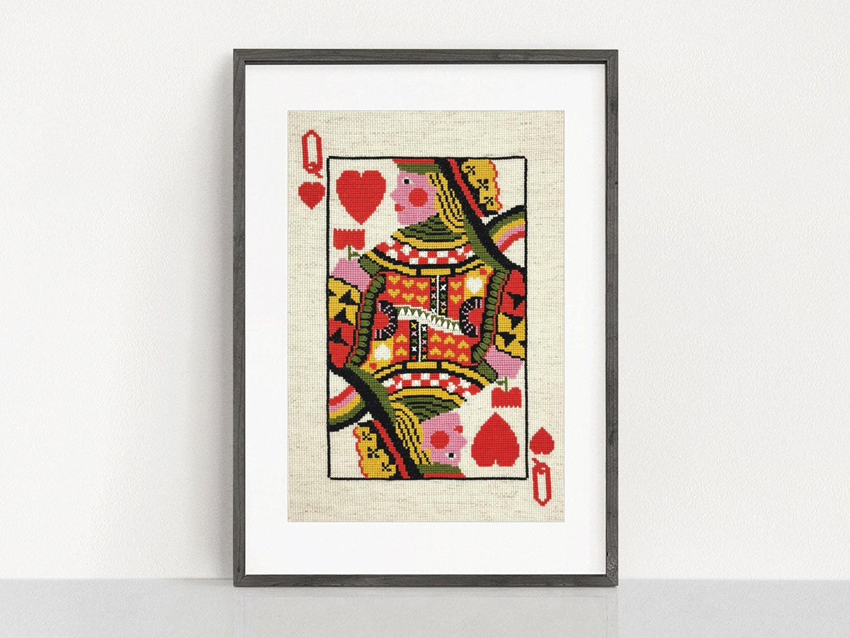 QUEEN of HEARTS cross stitch PDF only
