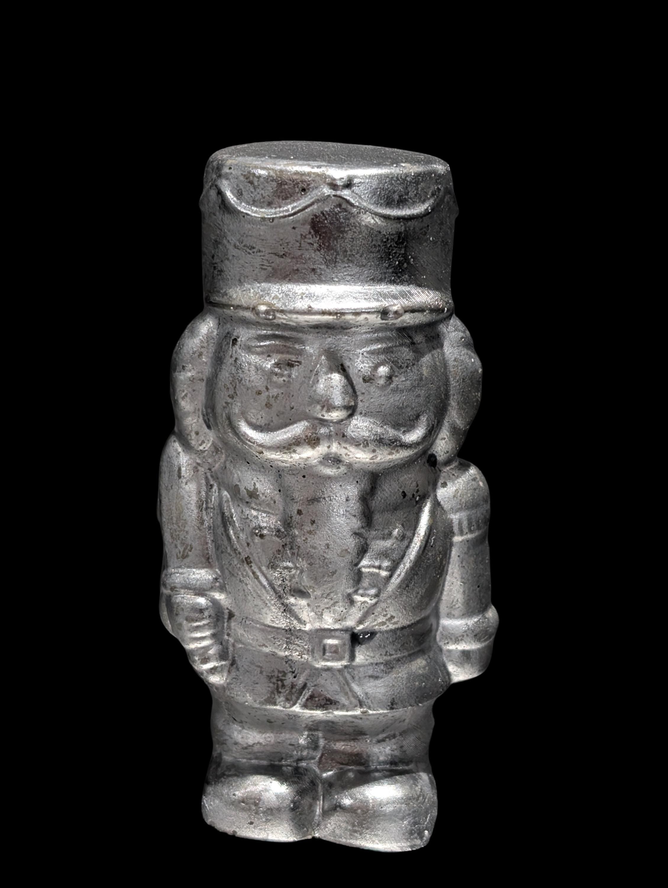 Handmade Concrete Nutcracker Figurines (6 & 4 Inches Tall) | Paintable or Hand-Painted Christmas Decor | Modern Holiday Shelf Accent