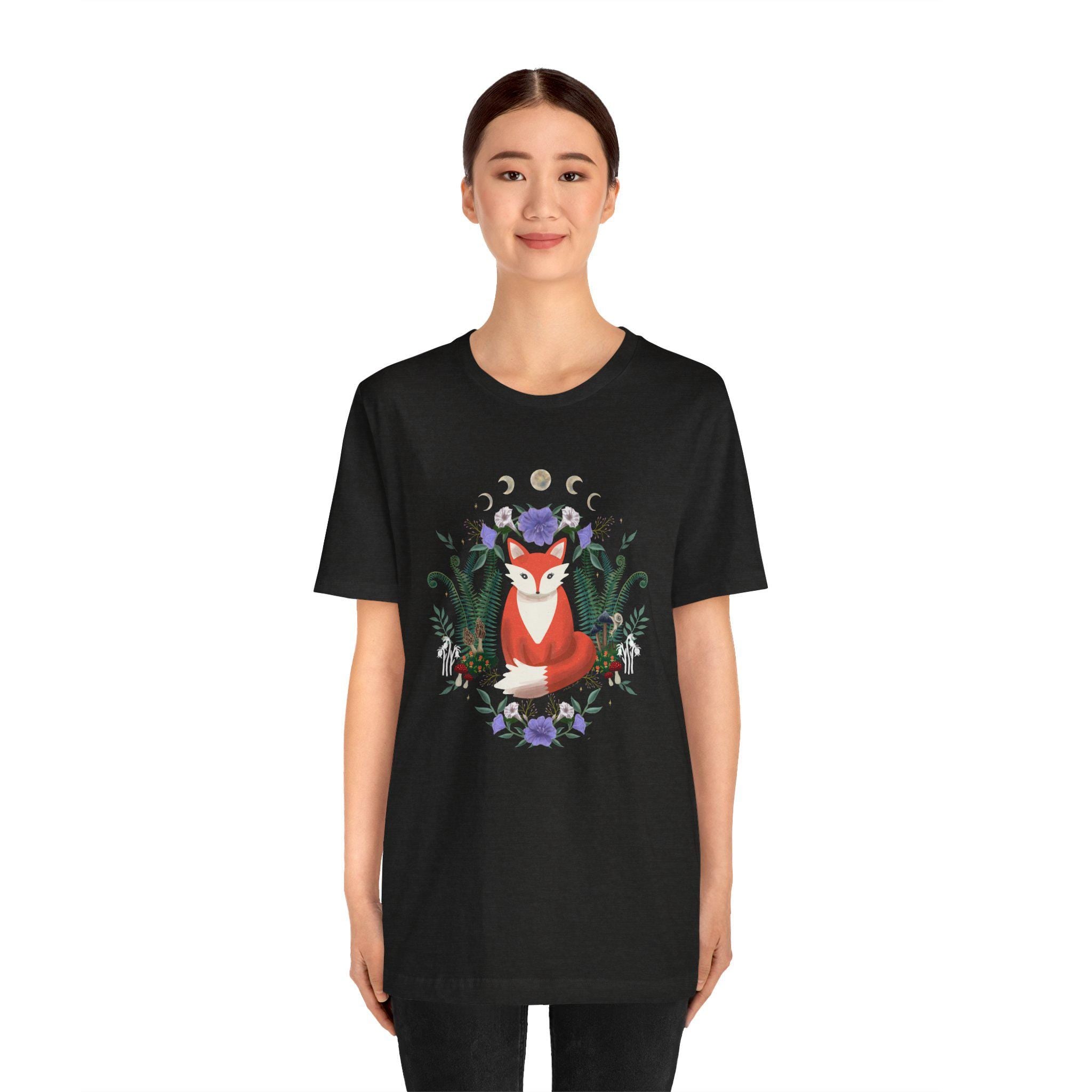 Whimsical Fox T-Shirt: Nature-Inspired Floral Design