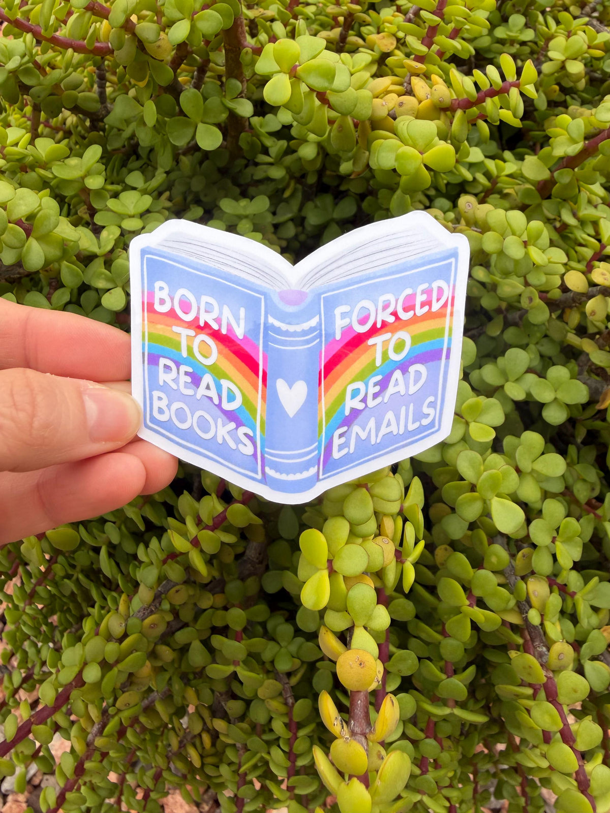 Born to Read Books Sticker – Rainbow Book Lover Vinyl, Funny Reading Sticker, Bookish Laptop Decal, Clear or Holographic (2" or 3")