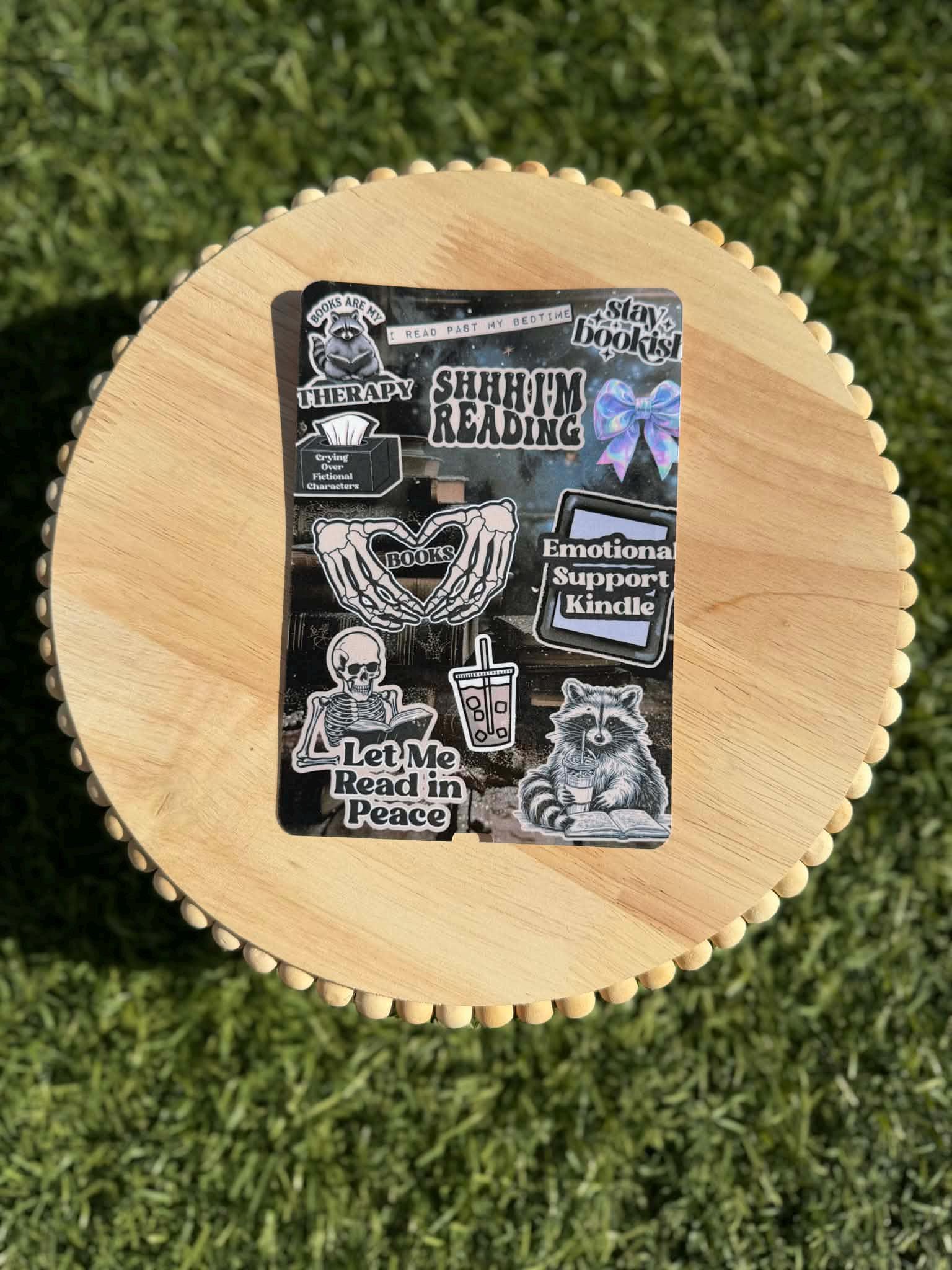 Gothic Bookish Collage Kindle Insert | Clear or Holographic Overlay | Dark Academia E-Reader Decor | Emotional Support Kindle Art