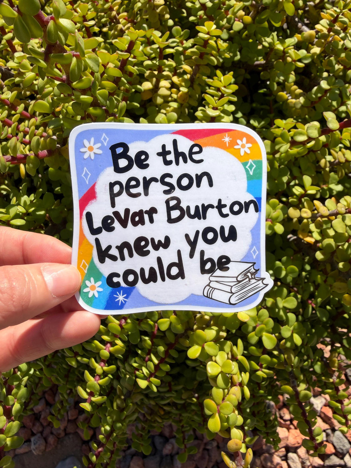 LeVar Burton Quote Sticker, Reading Rainbow Inspired Bookish Vinyl Decal, Literacy Gift, Book Lover Sticker