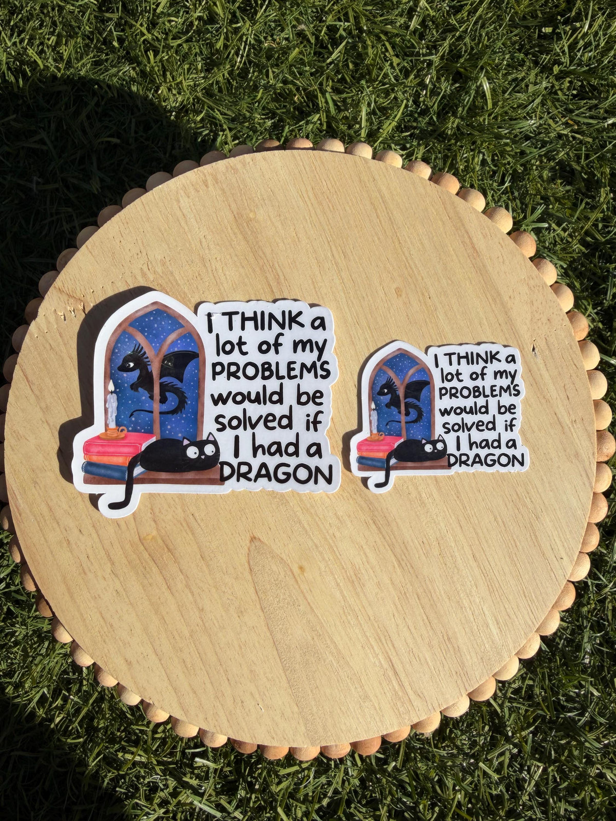Bookish Dragon Black Cat Sticker | Cozy Reading Season | Fantasy Bookish Sticker | Books Cats Cozy Dragons | Kindle Sticker Designs