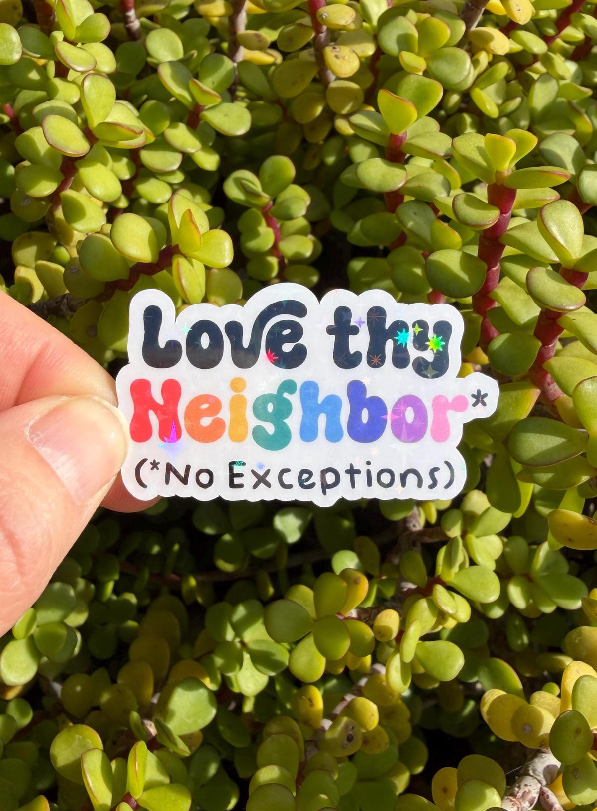 Love Thy Neighbor LGBTQ+ Sticker: Rainbow Pride, Kindness Sticker