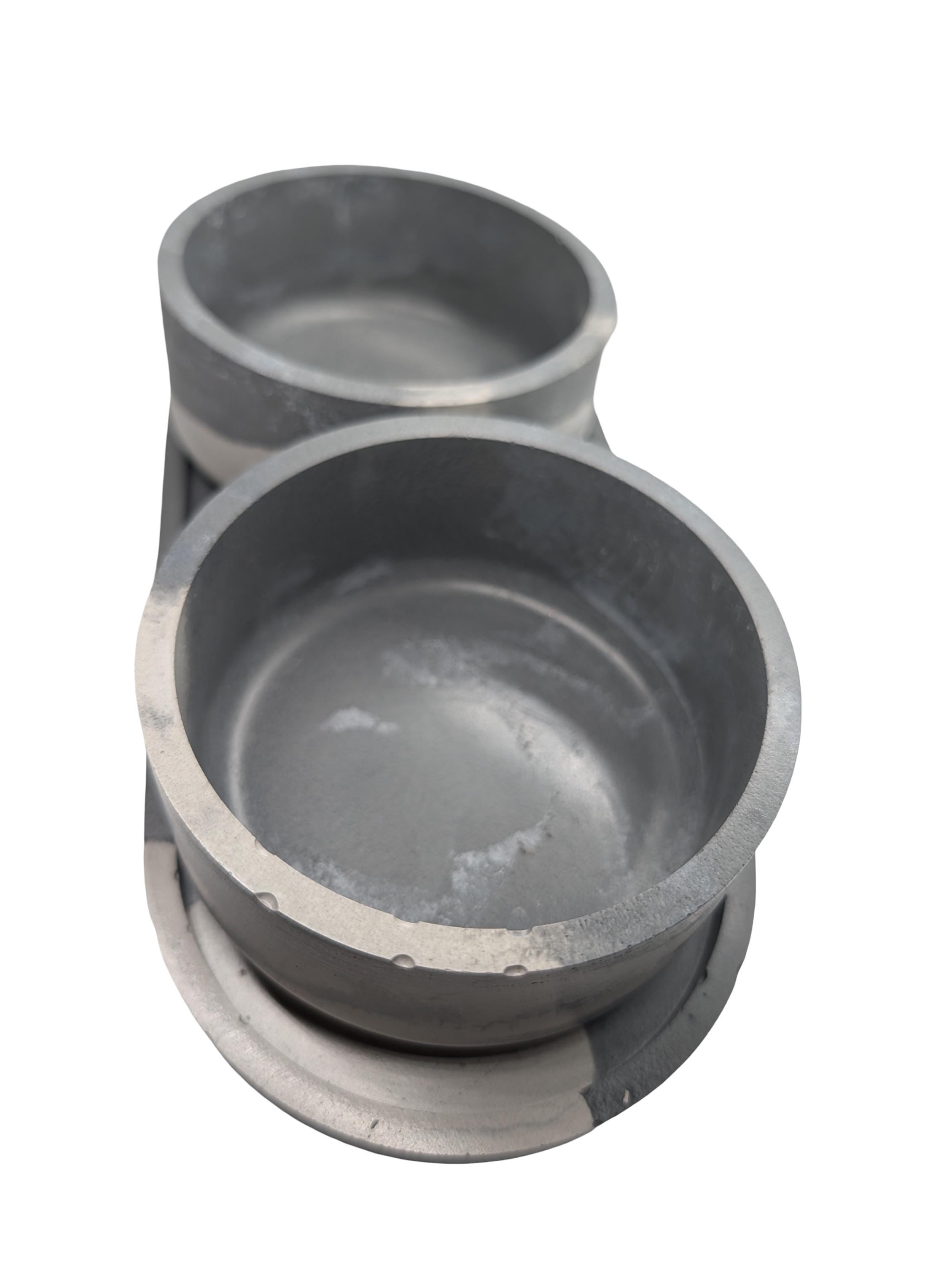 One-of-a-Kind Concrete Vanity Set | Gray Marble Tray + Bowl Duo | Modern Bathroom Storage for Q-Tips & Cotton Balls | Catchall Tray