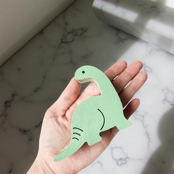 Concrete Dinosaur Decor & ROAR Letters - Unique Kids Room Shelf Decor - Modern Nursery Decorations - Crayon Finish Solid Concrete Dinos