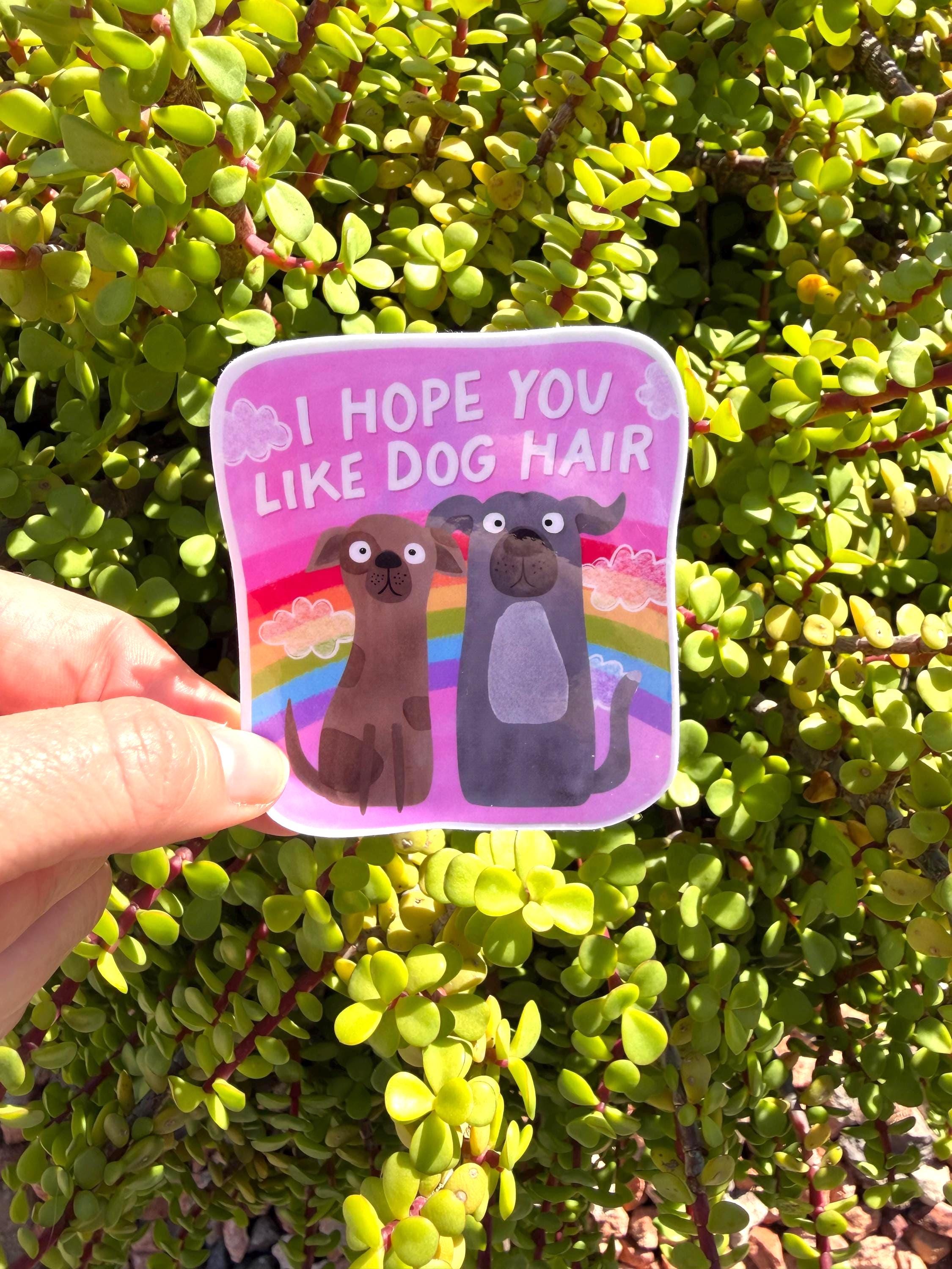 I Hope You Like Dog Hair Sticker – Funny Dog Mom Gift, Rainbow Pet Lover Decal, Water-Resistant Vinyl Sticker, 2" or 3"