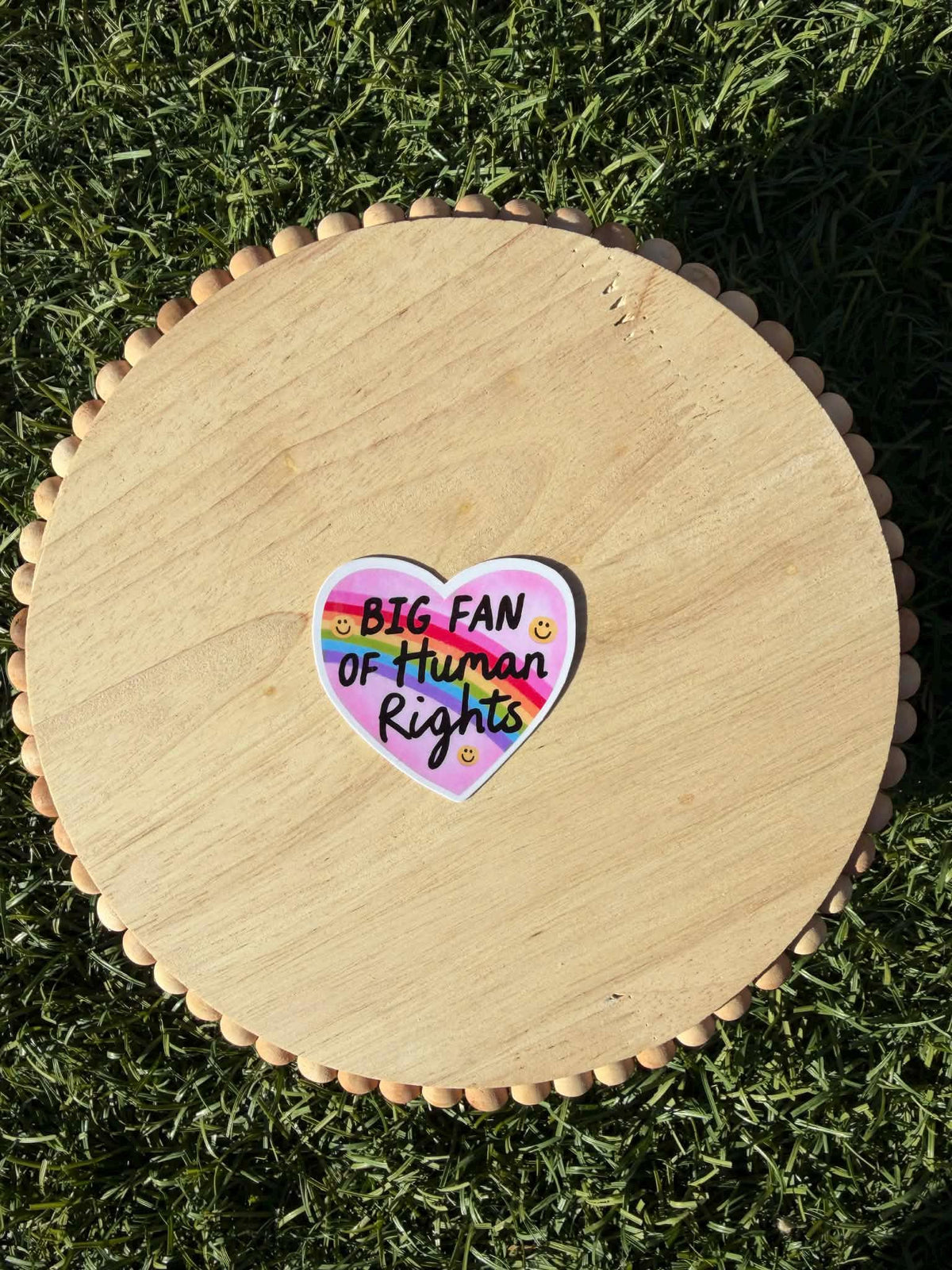 Big Fan of Human Rights Sticker | Rainbow Heart Vinyl Sticker | Pro Equality Pride Sticker 2" or 3"