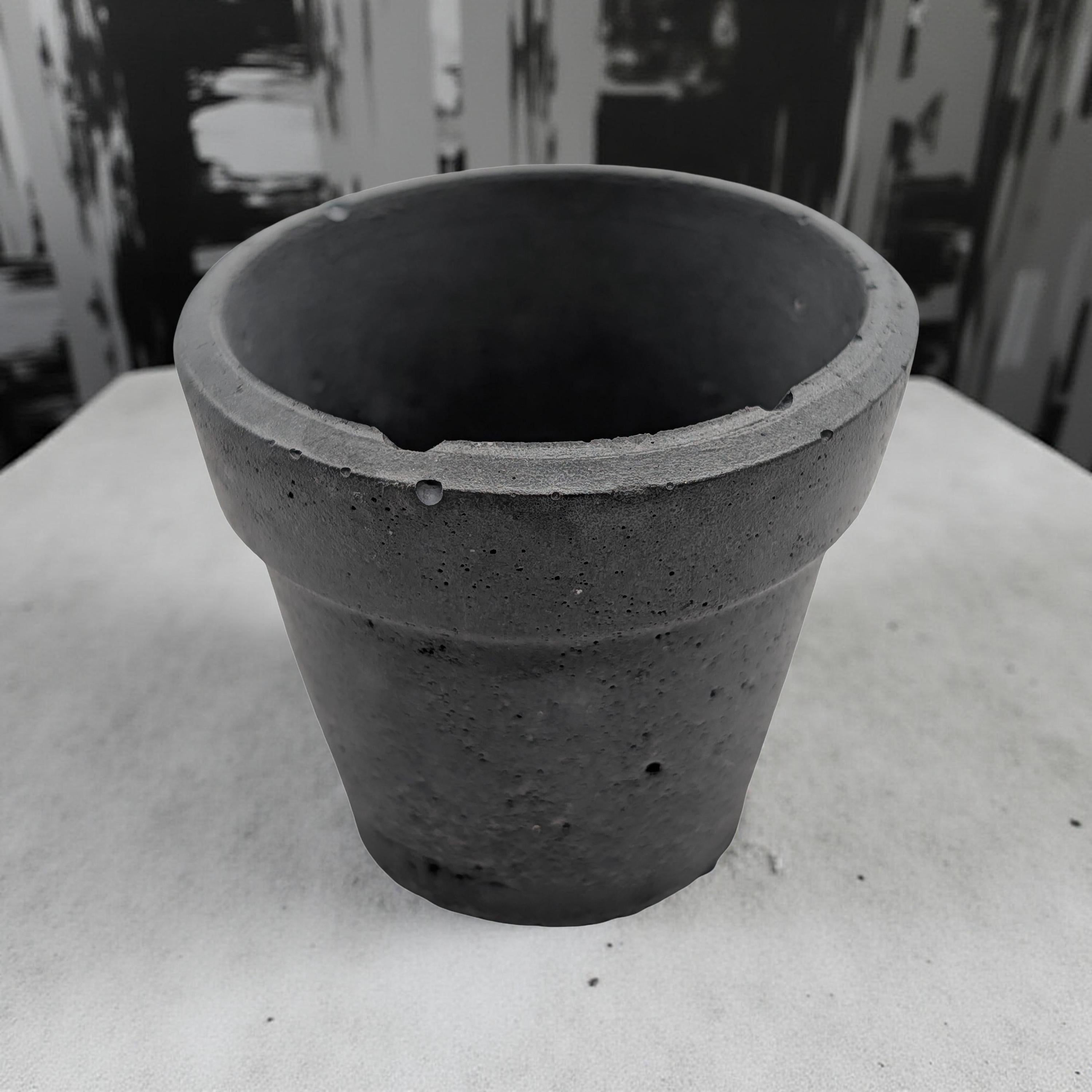 Mini Concrete Succulent Pot with Drain Hole - Tiny Industrial Cactus Planter - 2 Inch Small Cement Pot for Air Plants and Office Decor