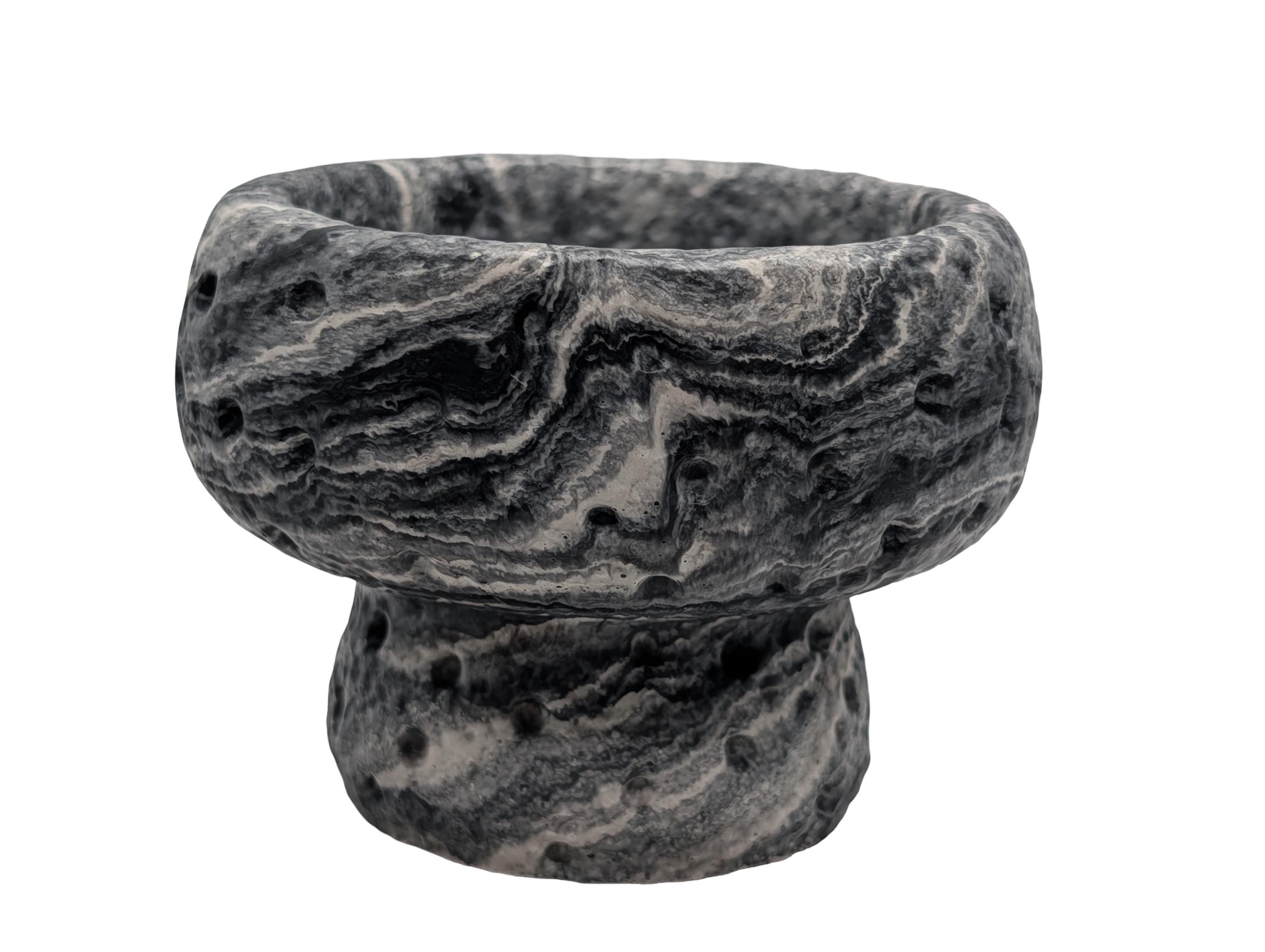 Modern Brutalist Lunar Stone Vessel & Tray Set | Concrete Succulent Planter, Decorative Storage Jar, Catchall Tray | Housewarming Gift |