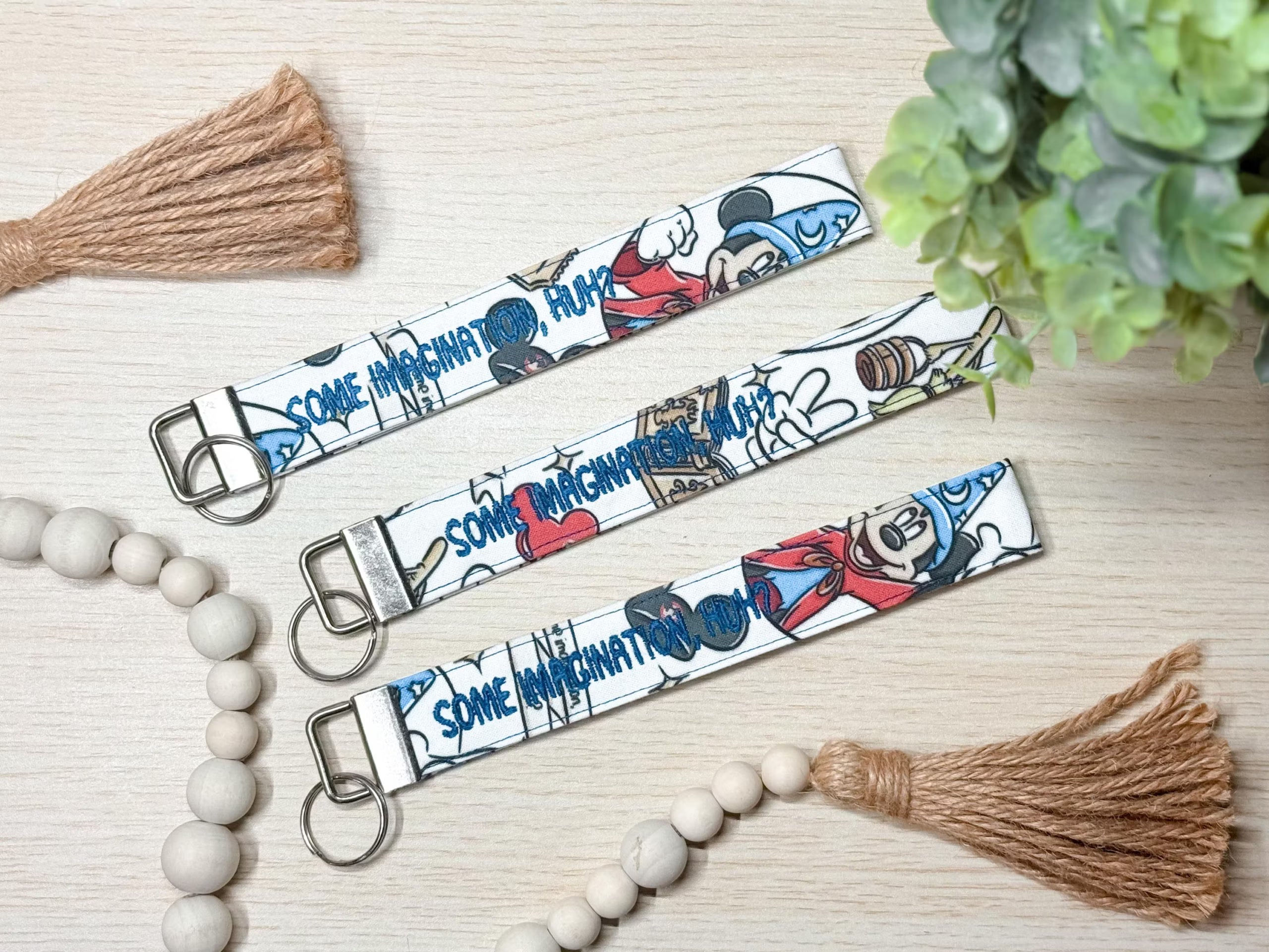 Fantasmic Embroidered Wristlet | Handmade Disney Sorcerer-Inspired Keychain