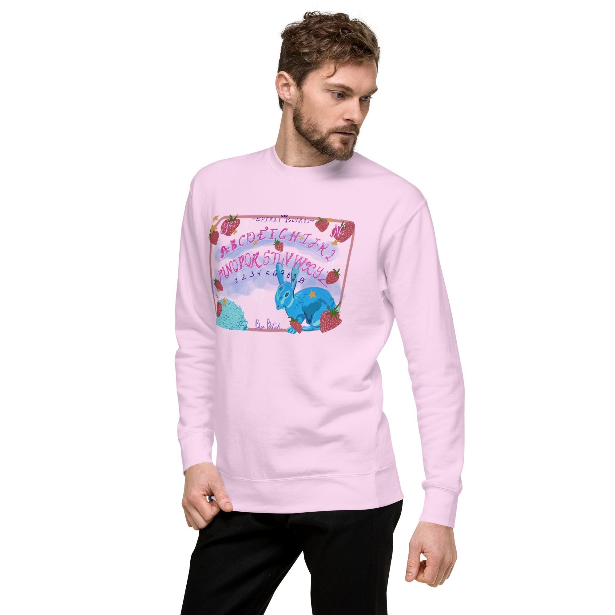 Spirit Board Bunny Sweatshirt: Hand-Drawn Witchy Apparel, Cotton Blend Cozy Sweater