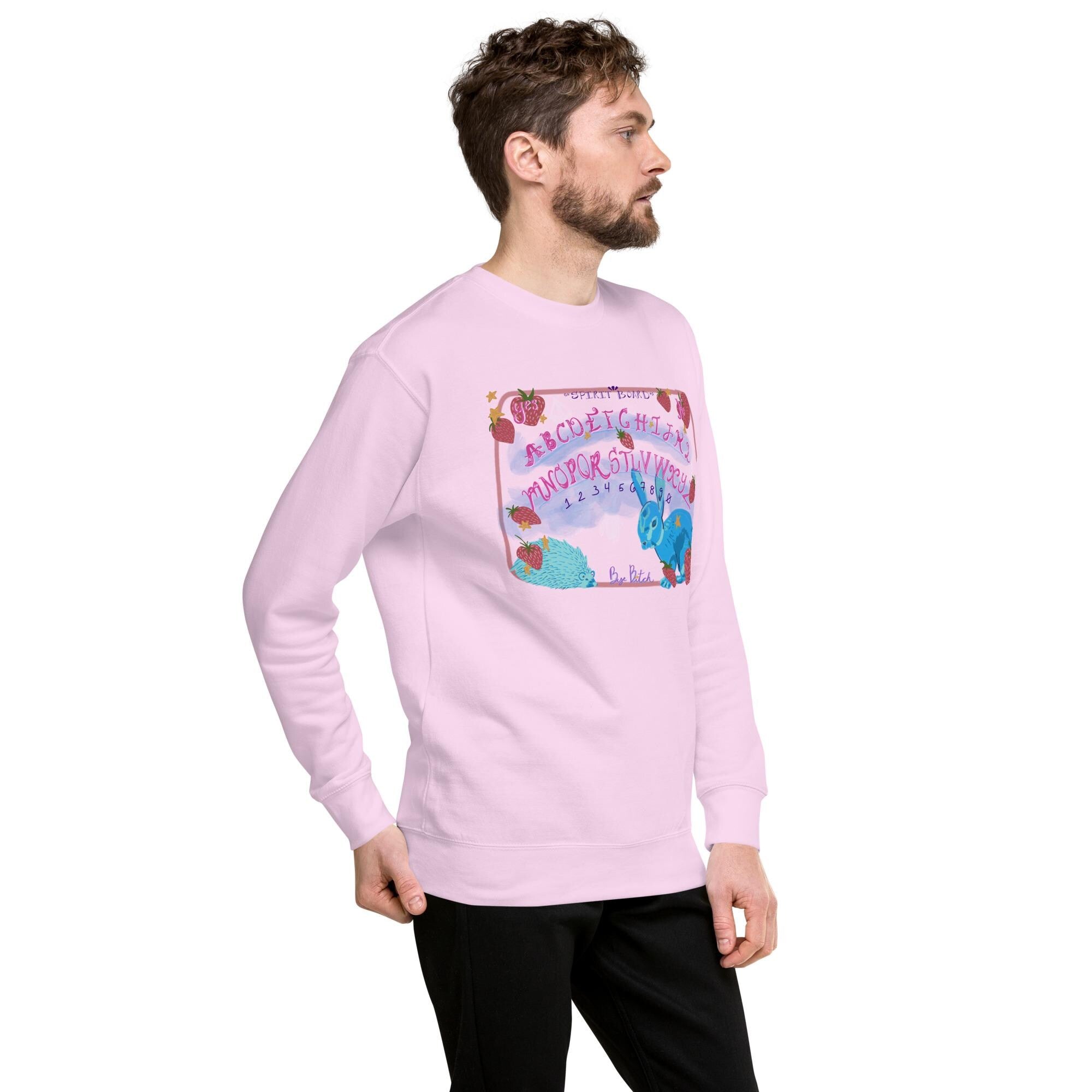 Spirit Board Bunny Sweatshirt: Hand-Drawn Witchy Apparel, Cotton Blend Cozy Sweater