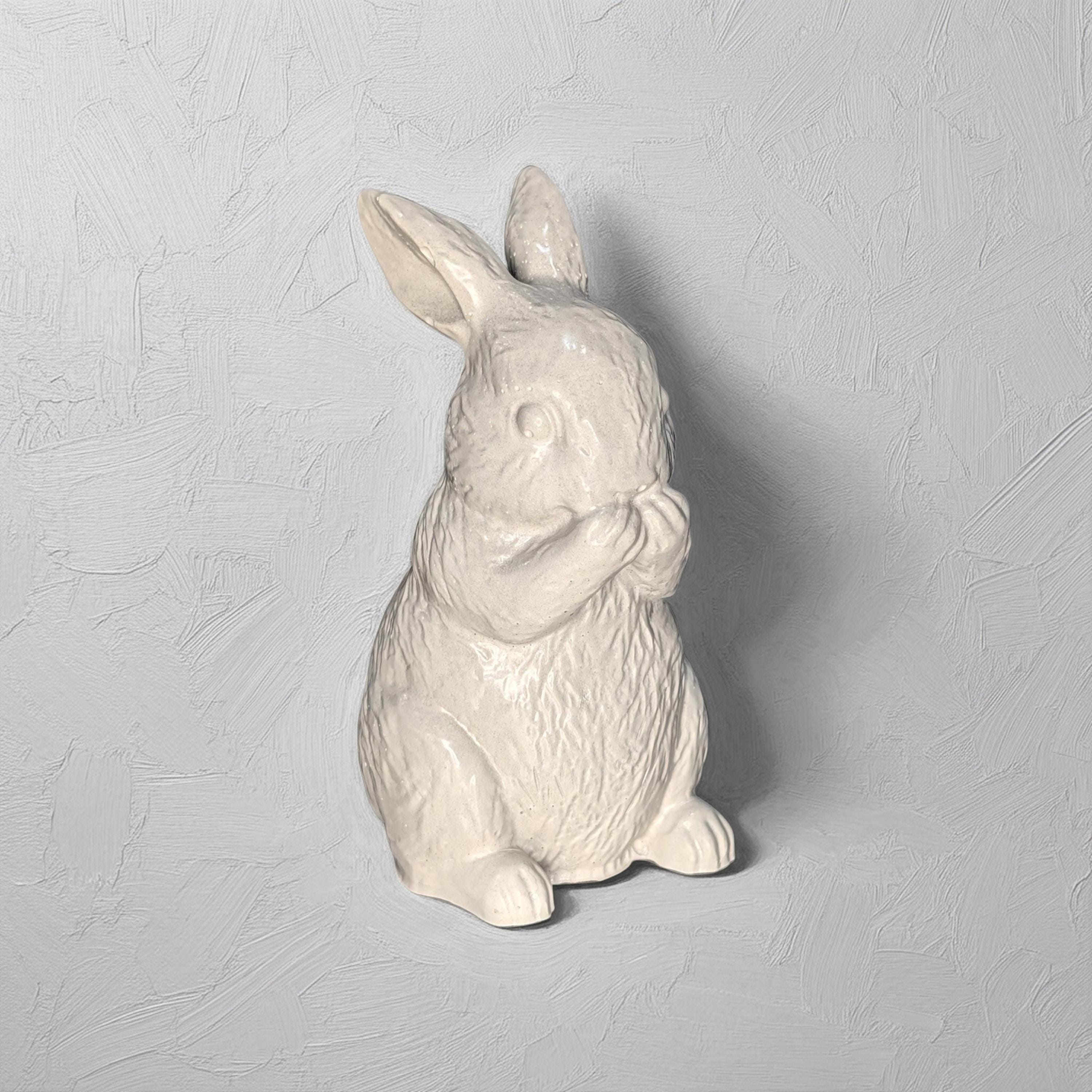 Concrete Bunny Rabbit Figurines - Set of 3 Wise Rabbits See No Evil Hear No Evil - Modern Easter Decor - Spring Mantle Display