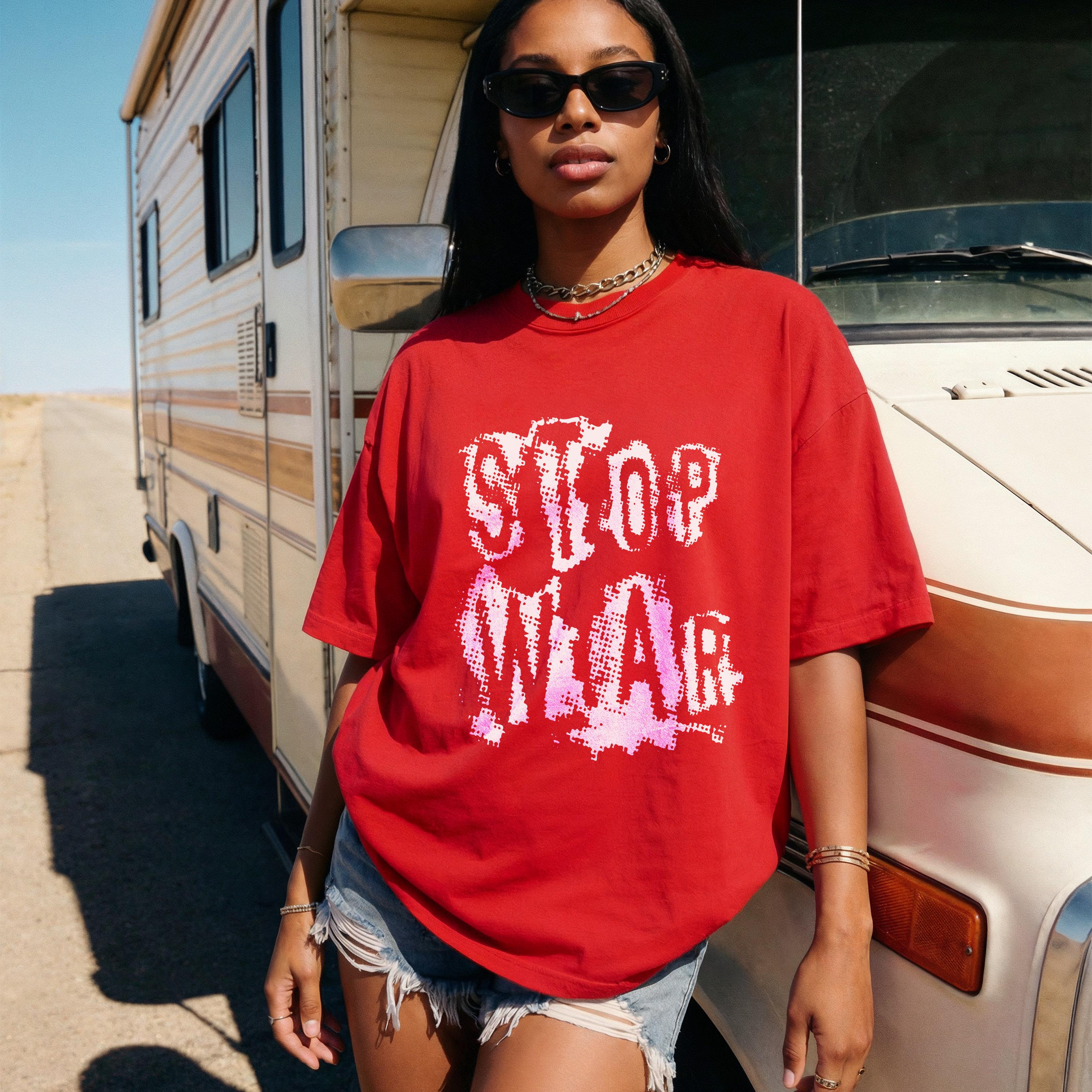 STOP WAR Red Graphic T Shirt, Statement Tee, Unisex Casual Wear, Activist Apparel, Protest Shirt, Bold Message Top