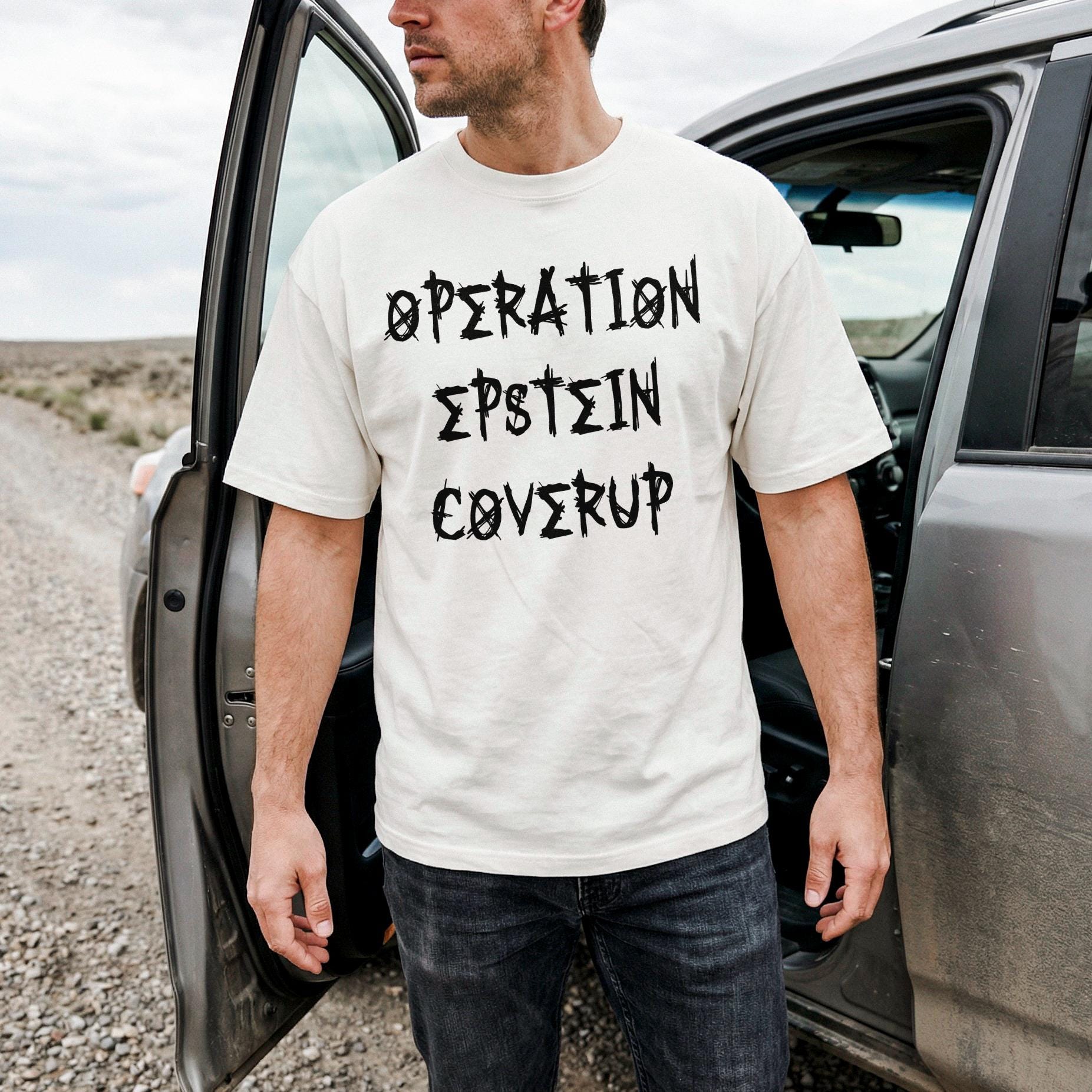 Funny Graphic Tee, Operation Epstein Coverup Shirt, Statement T-Shirt, Trendy Casual Wear, Humorous Top, Men&