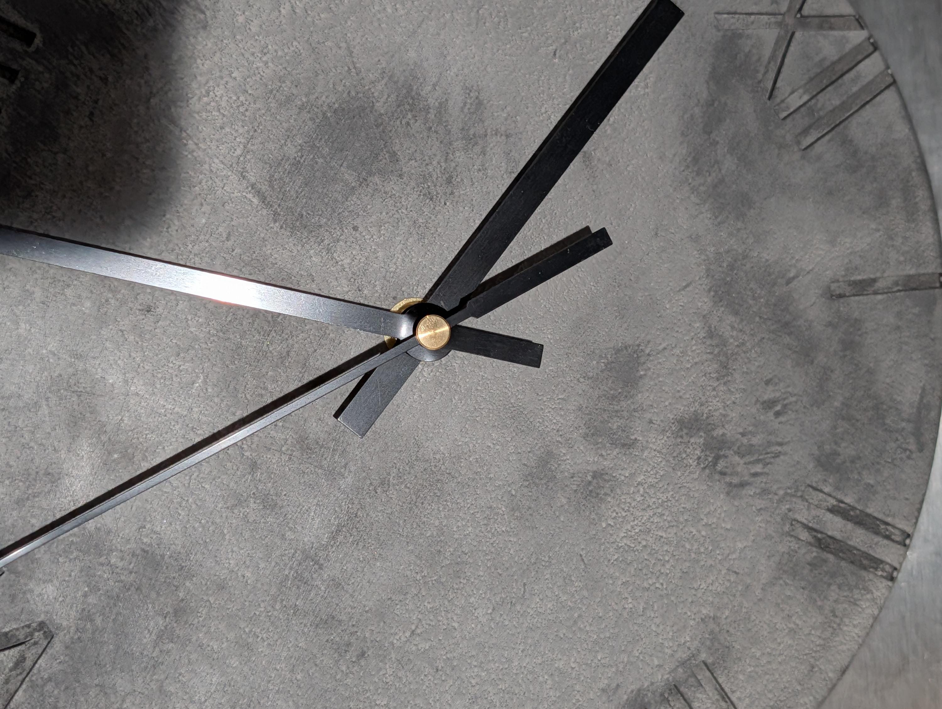Minimalist Concrete Wall Clock | 10" Industrial Roman Numeral Decor