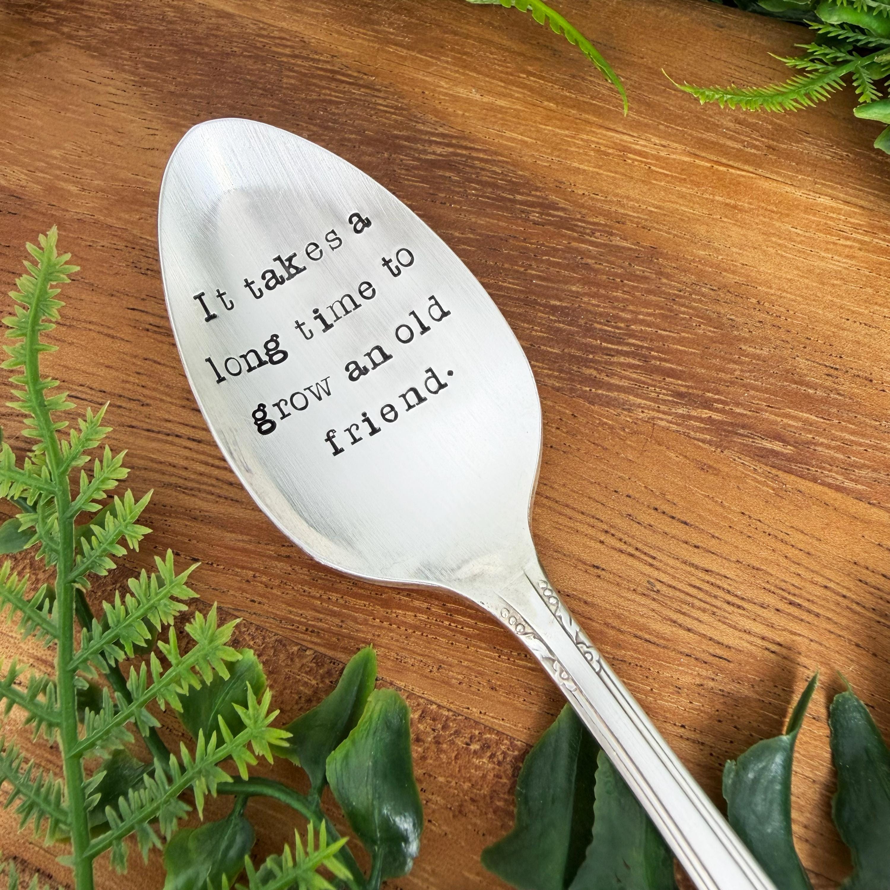 Vintage Stamped Spoon: Custom Silverplate Friend Gift