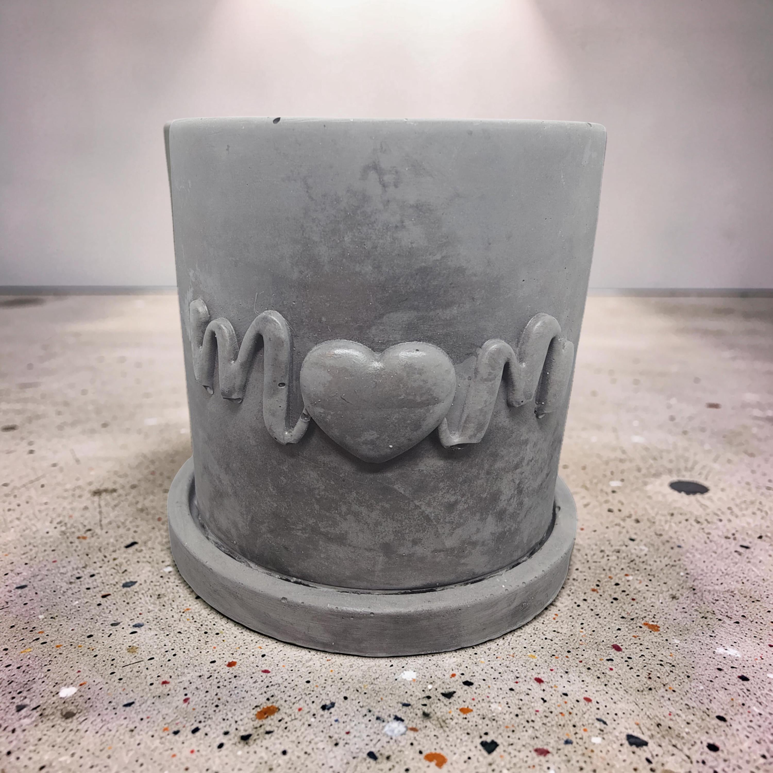 Concrete Mom Planter with Drainage Tray - Mother&