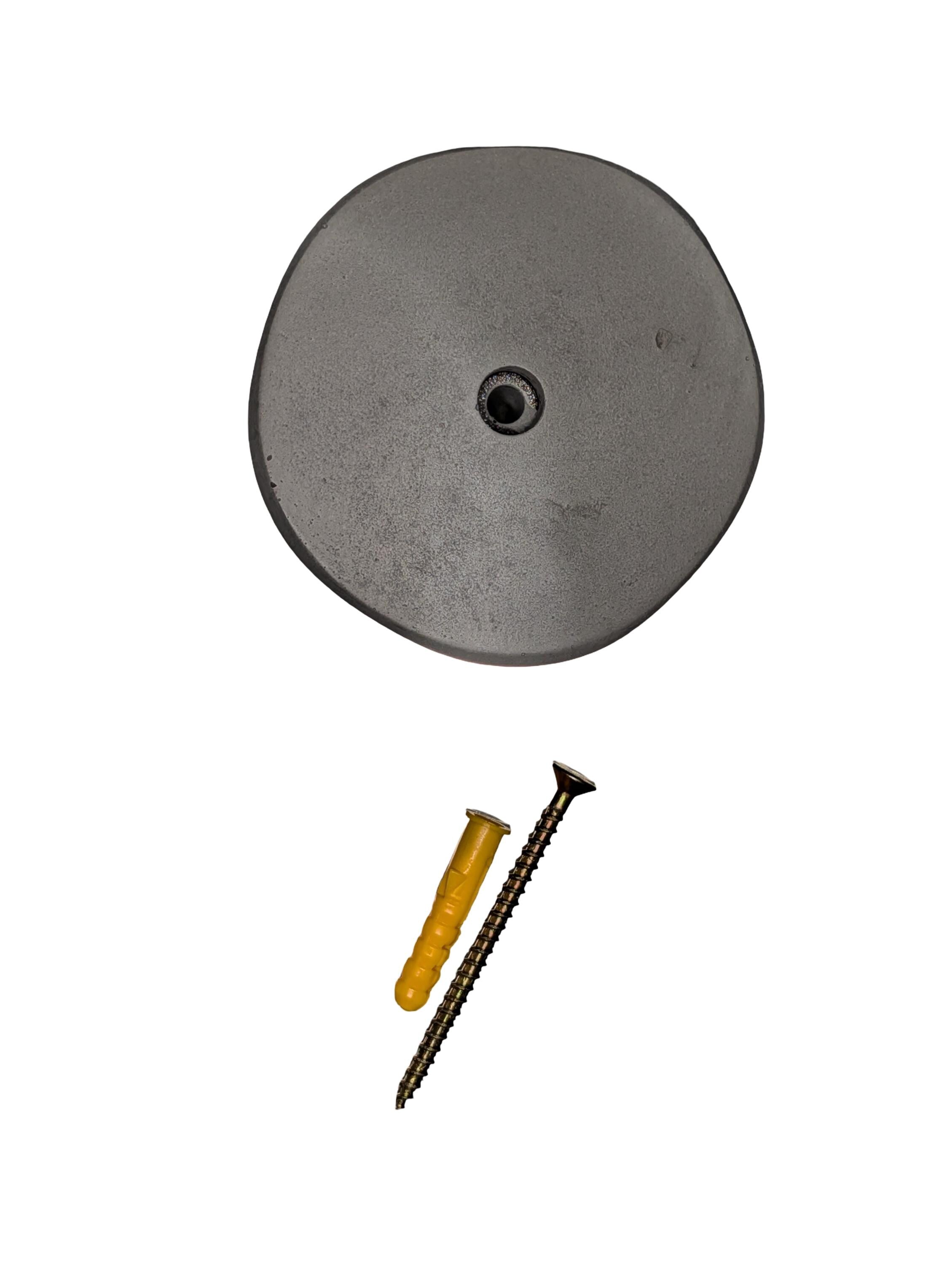 Large Round 3.5 Inch Concrete Wall Knob | Modern Circular Wall Peg for Entryway | Industrial Concrete Wall Hanger
