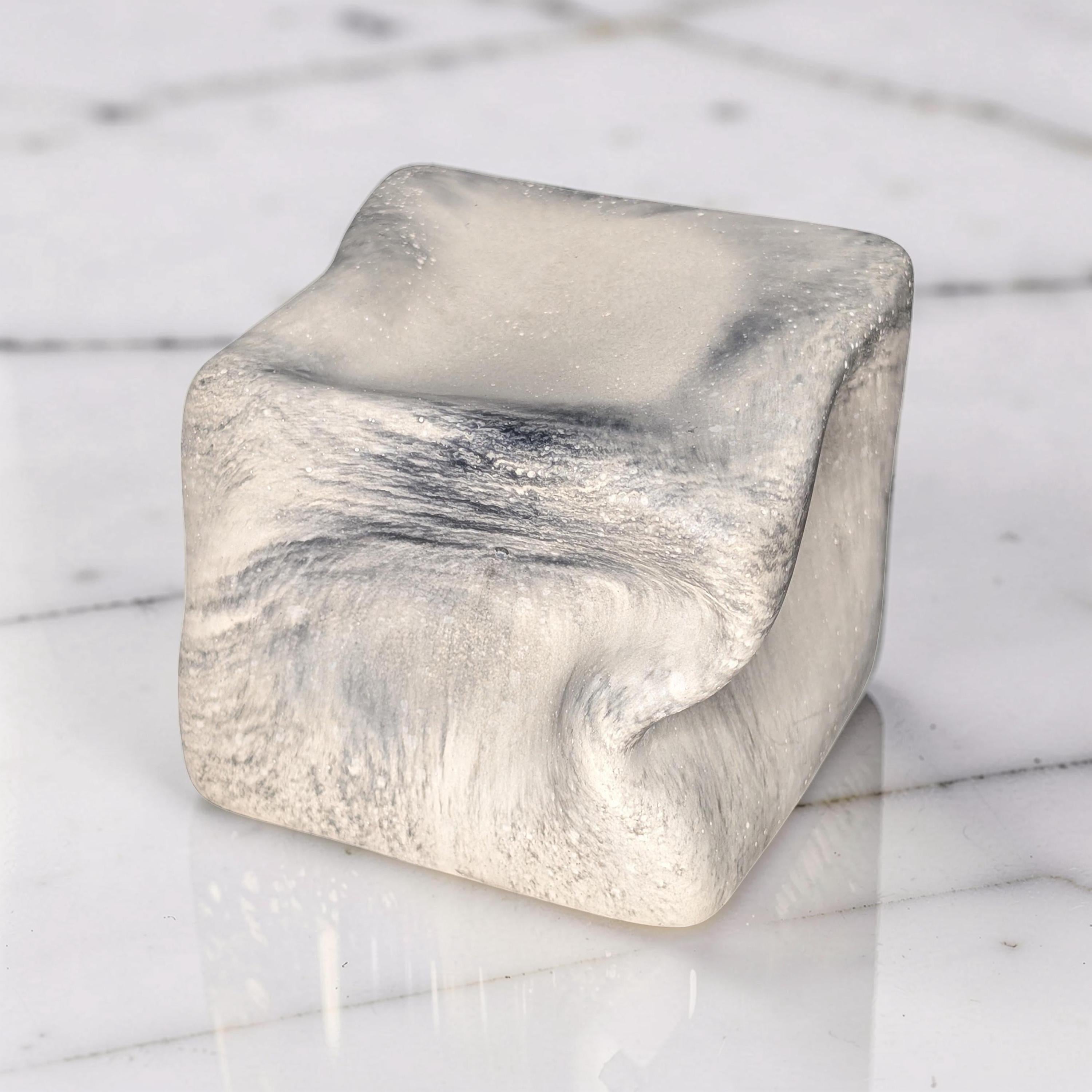 Modern Concrete Twisted Cube Sculpture | Geometric Book Topper | Minimalist Shelf Decor | Stackable Cement Desk Accessory | Abstract Art