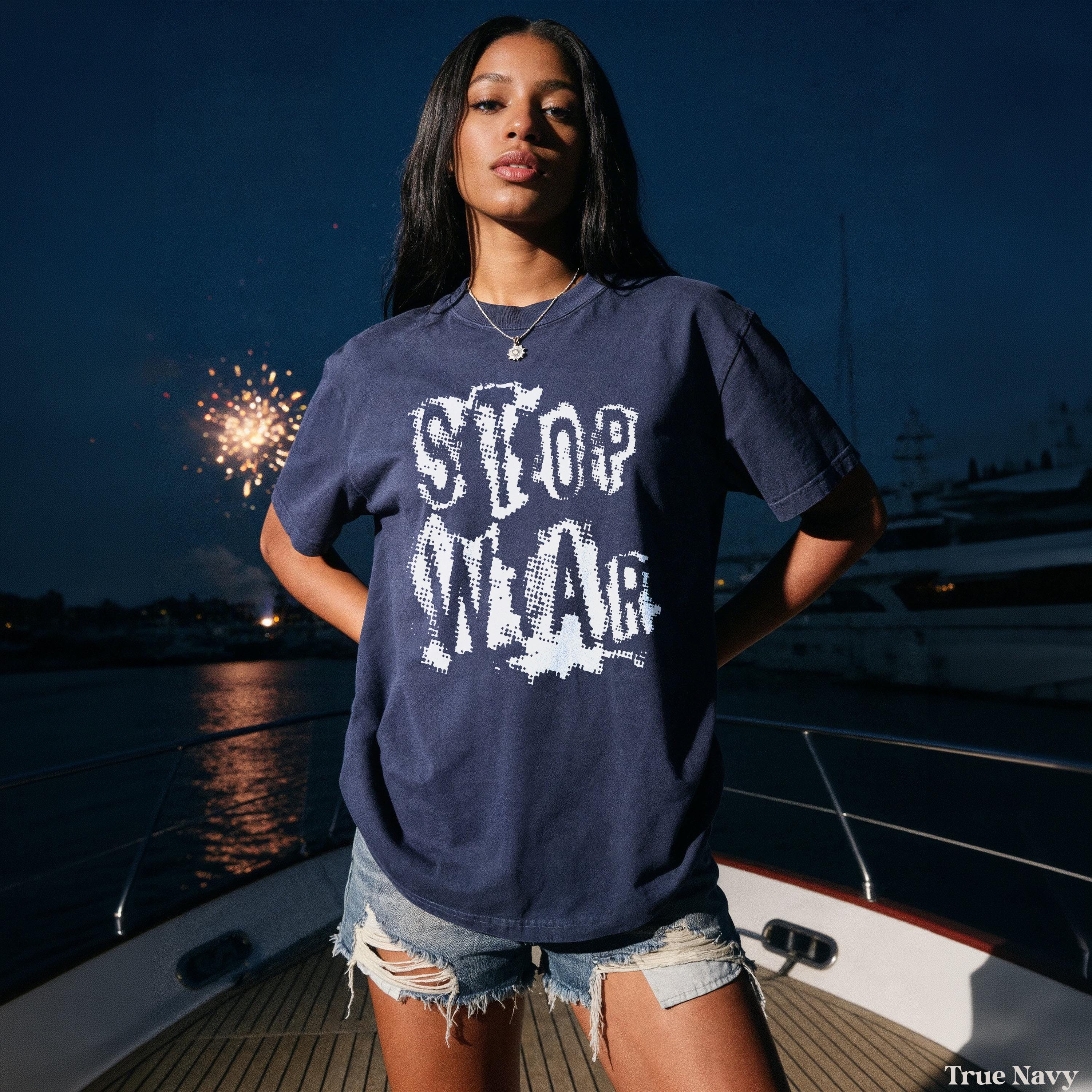 Edgy Stop War Graphic Tee, Anti-War Statement Shirt, Unisex Streetwear Top, Comfort Fit Casual Outfit, Trendy Activist Apparel