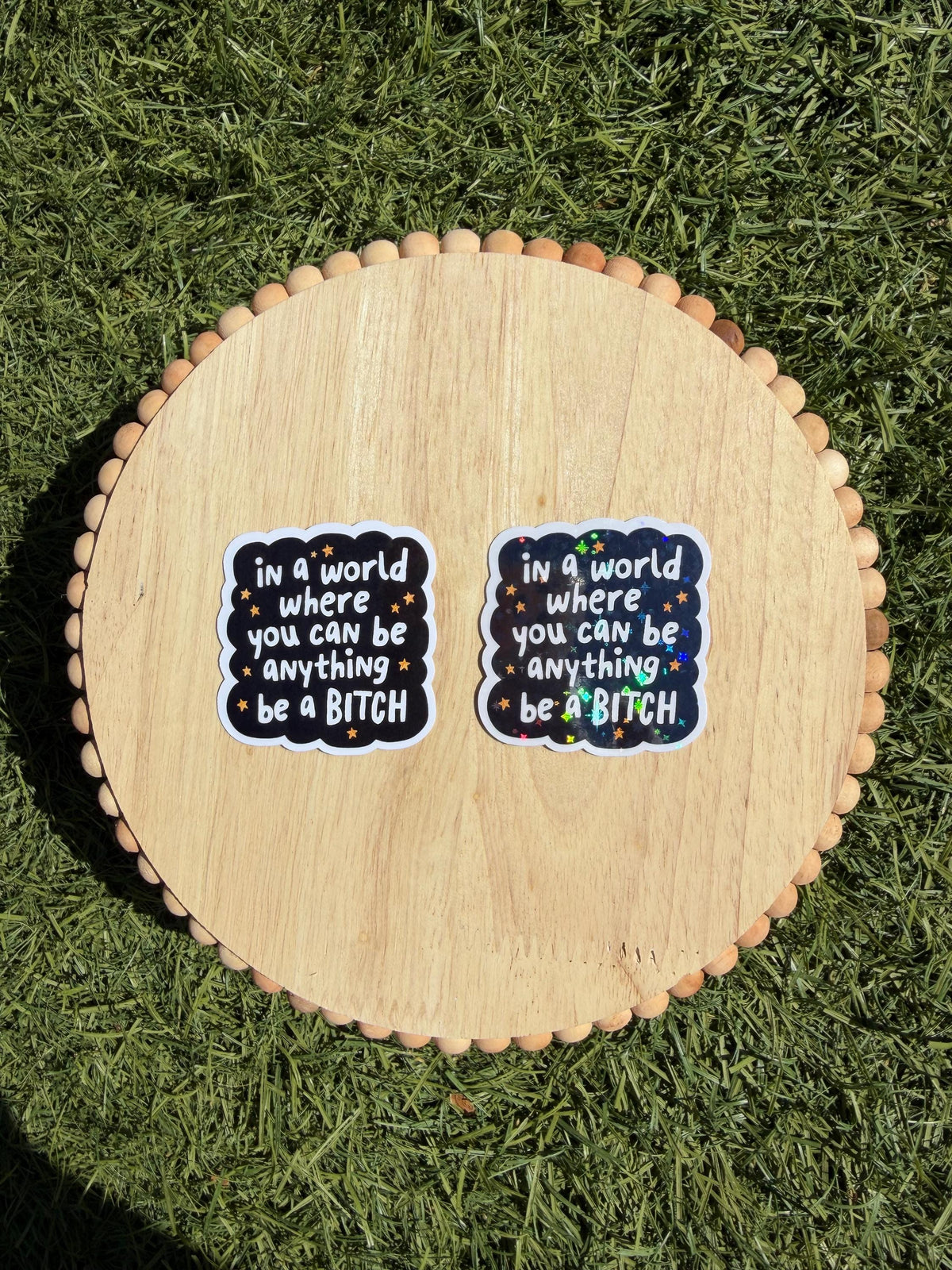 Be a Bitch Sticker Funny Sarcastic Quote Sticker | Feminist Snarky Humor Decal | Laptop Water Bottle Kindle Sticker