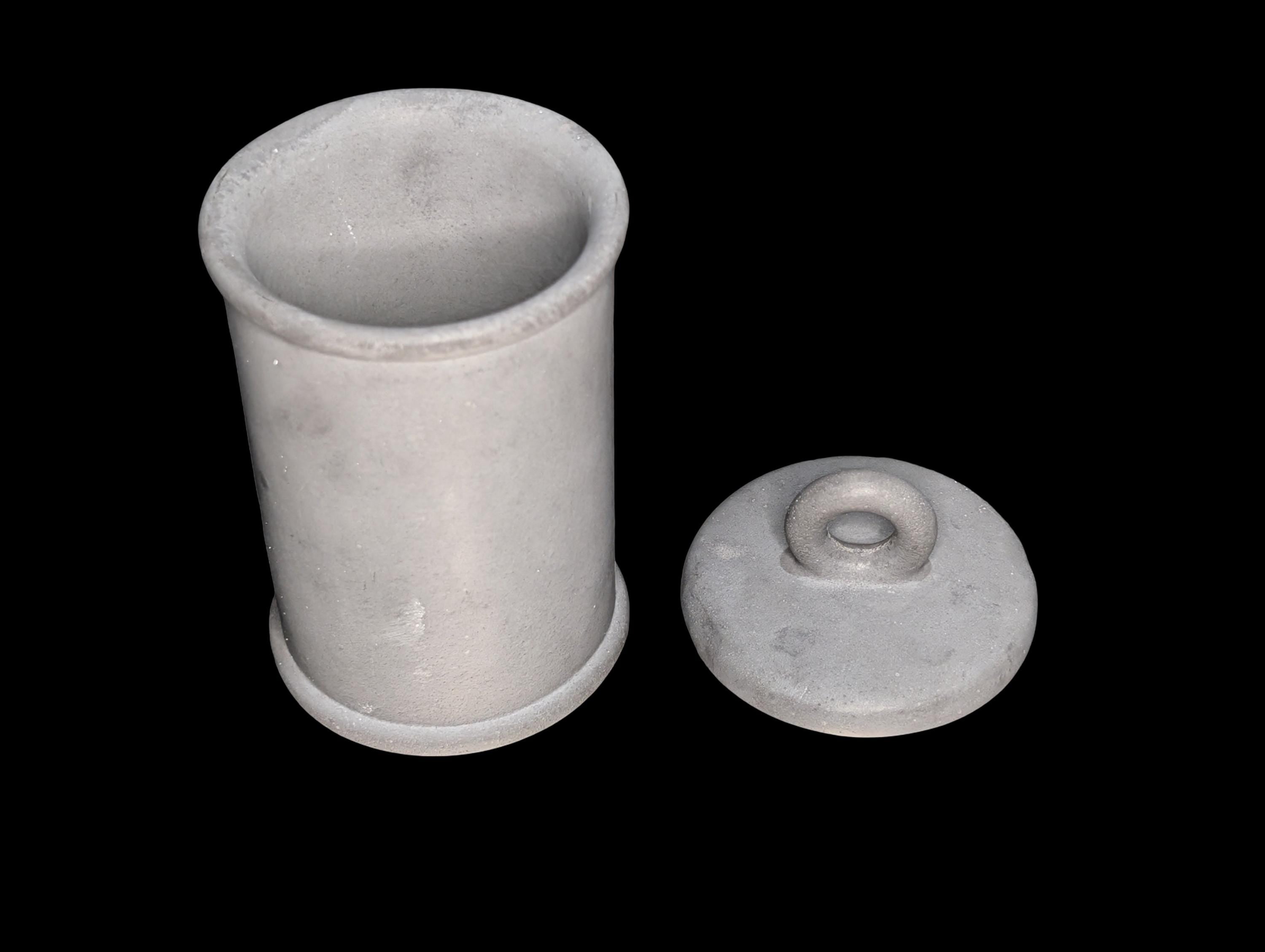 Minimalist Concrete 4.5" Storage Jar with Ring Lid - Industrial Grey or Marble Canister -Modern Bathroom Organizer & Office Desk Decor