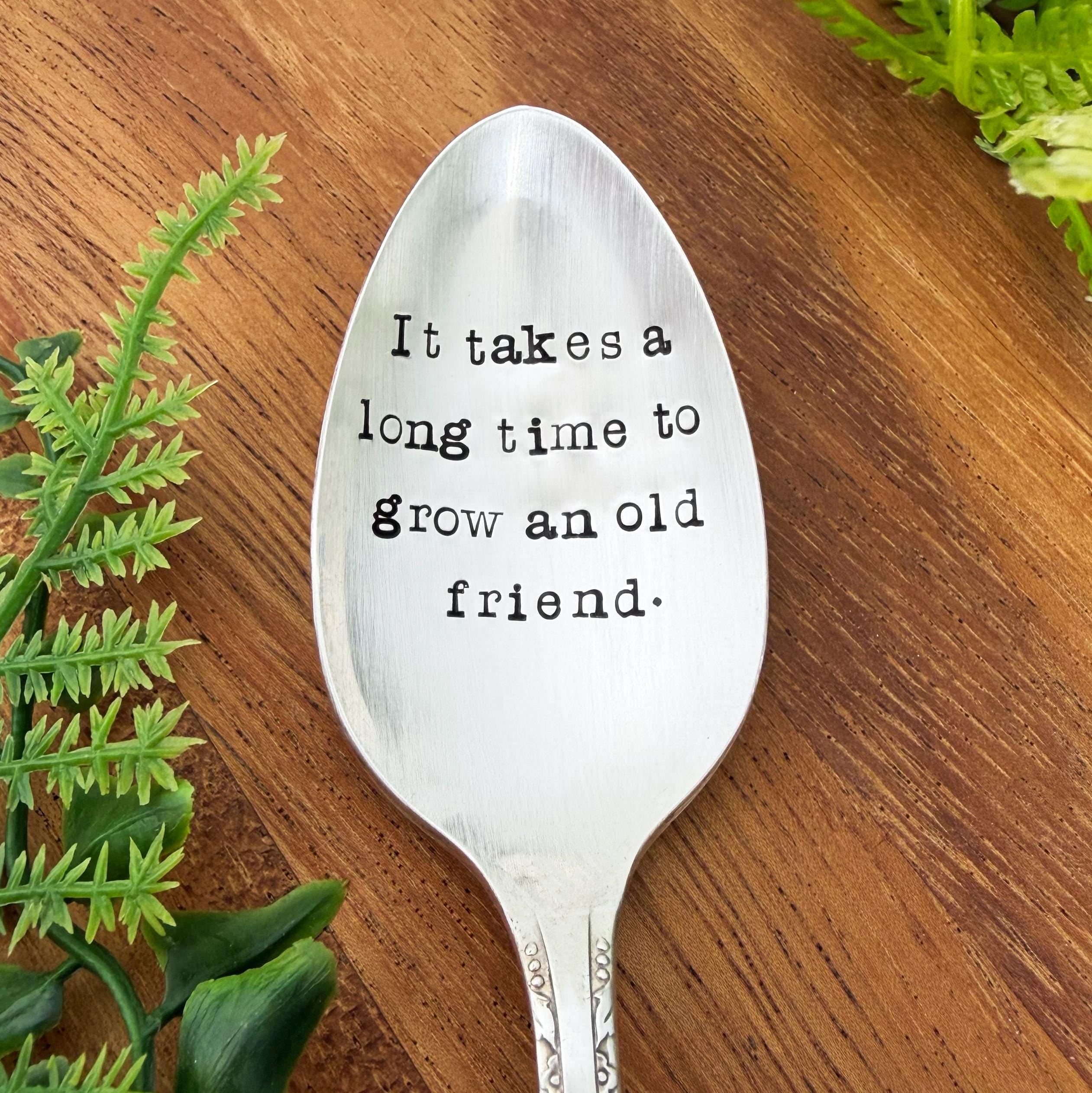 Vintage Stamped Spoon: Custom Silverplate Friend Gift