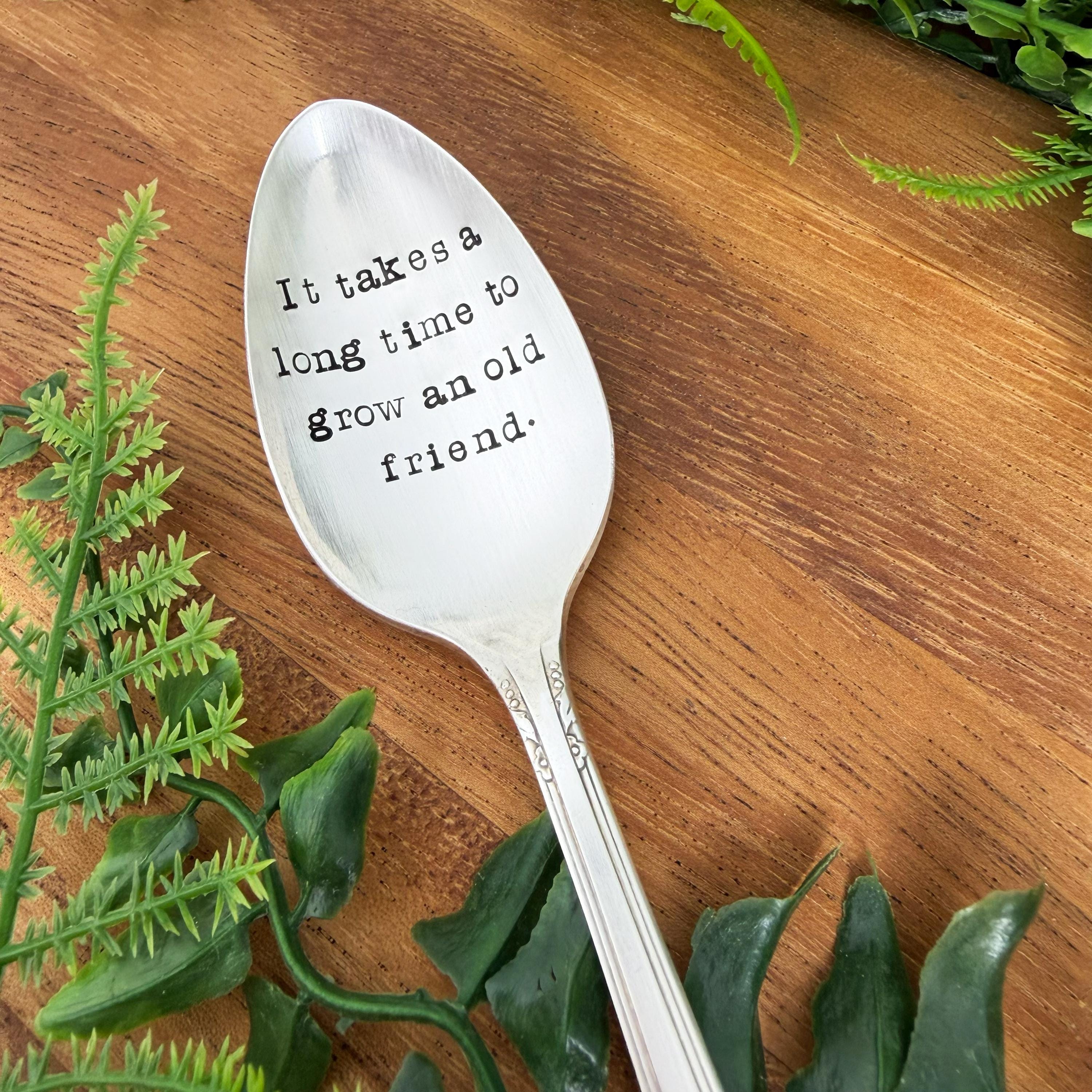 Vintage Stamped Spoon: Custom Silverplate Friend Gift