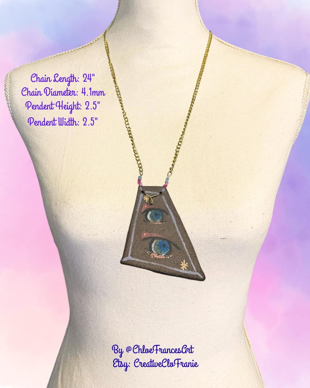 Vision - Abstract Illustrated Ceramic Necklace