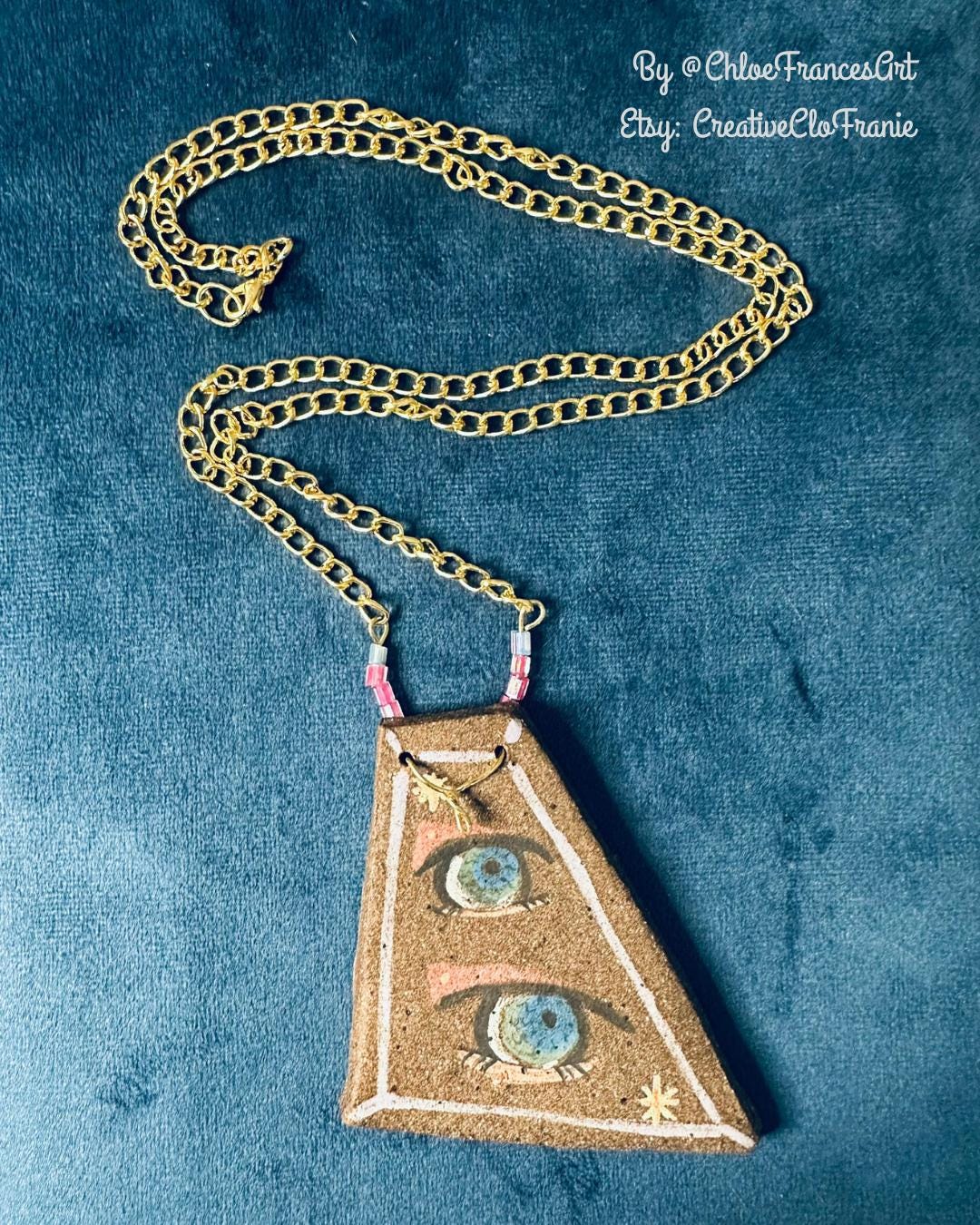 Vision - Abstract Illustrated Ceramic Necklace