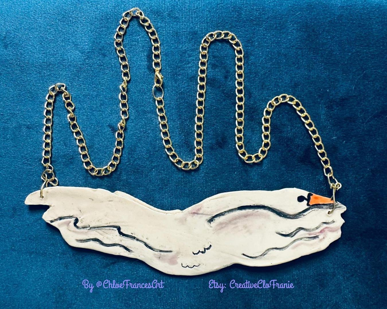 Porcelain Swan Necklace