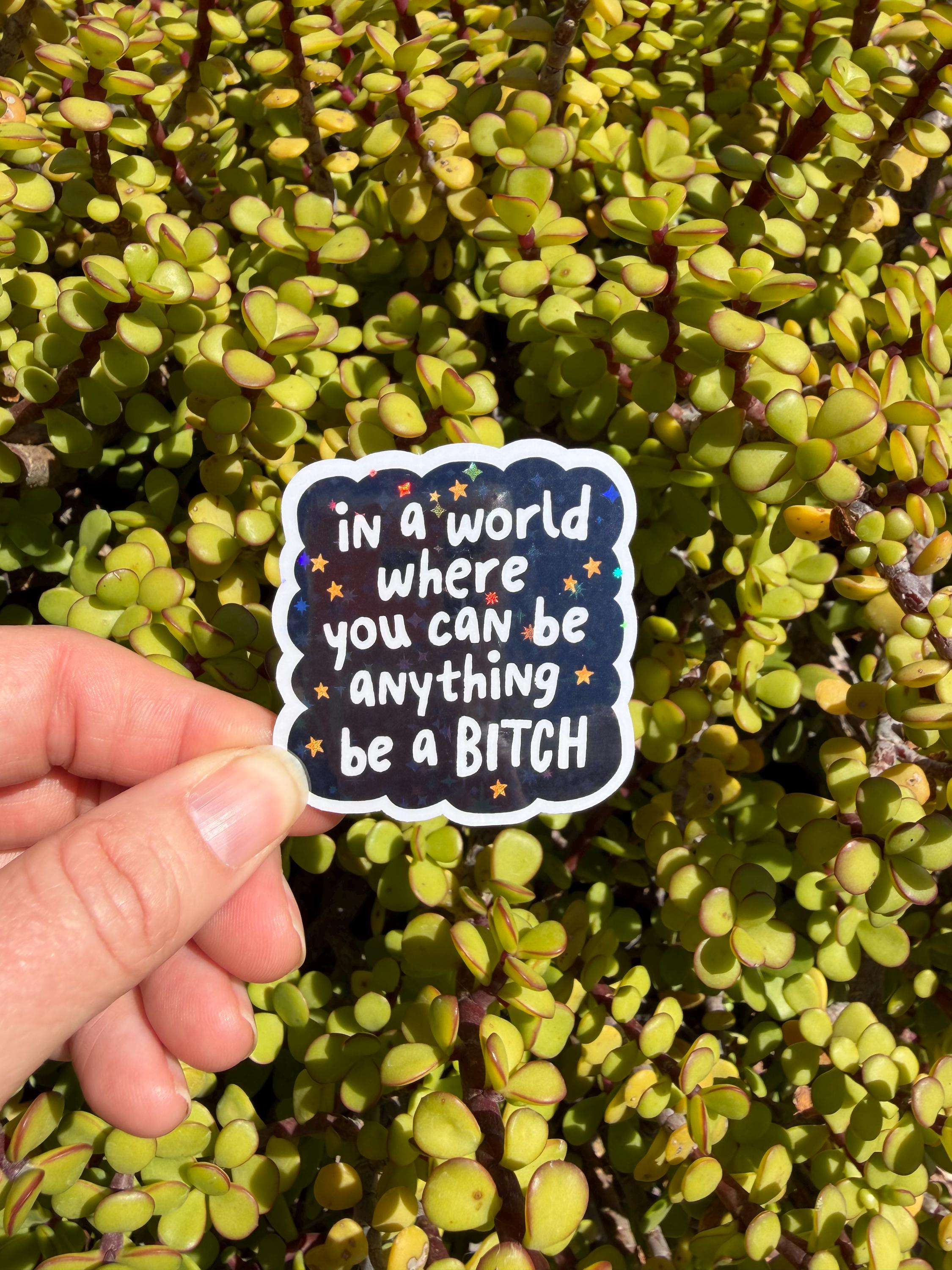 Be a Bitch Sticker Funny Sarcastic Quote Sticker | Feminist Snarky Humor Decal | Laptop Water Bottle Kindle Sticker