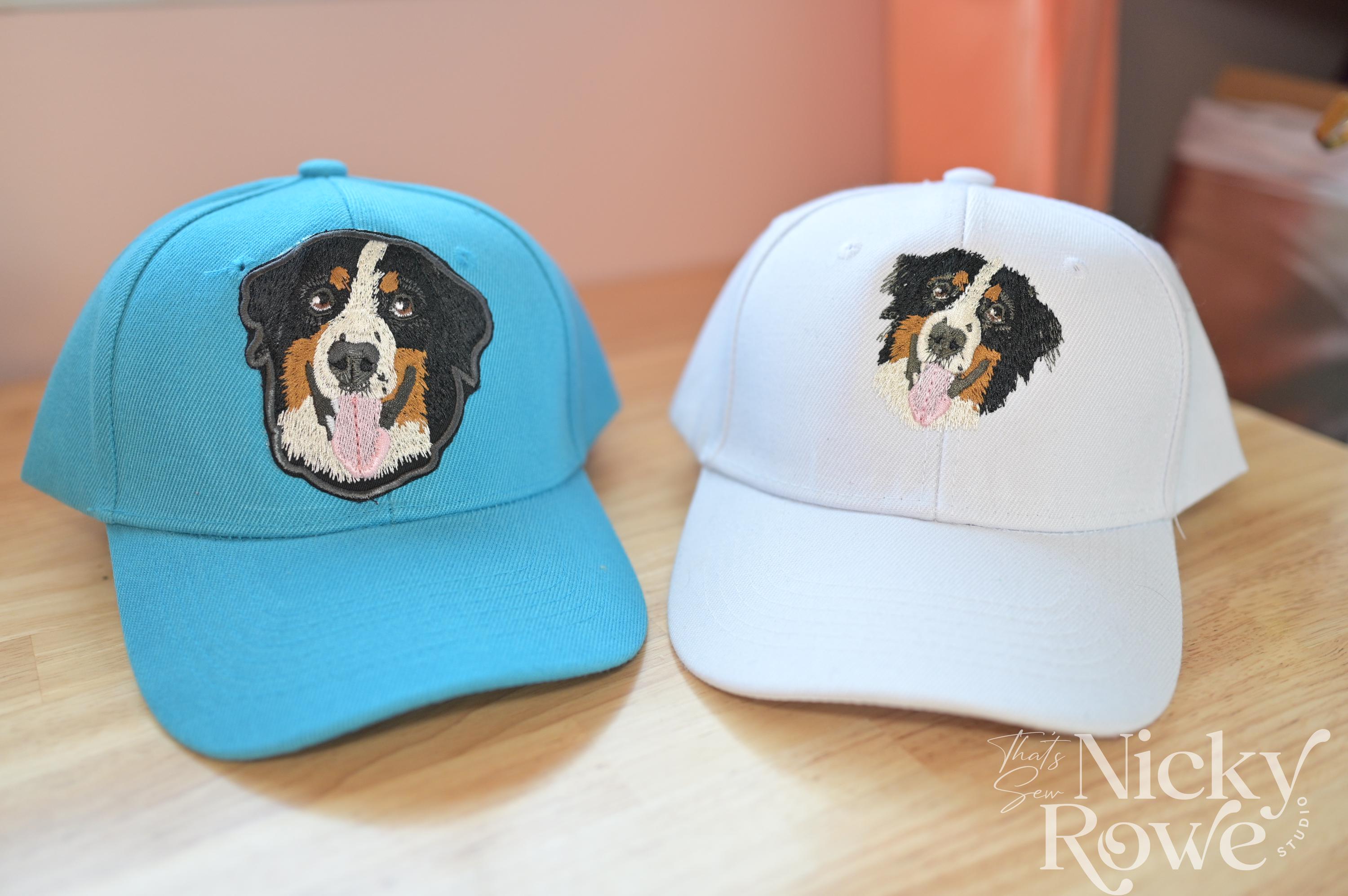 Custom Pet Portrait Trucker Hat – Hand-Drawn Embroidery, Sew-On Patch Option
